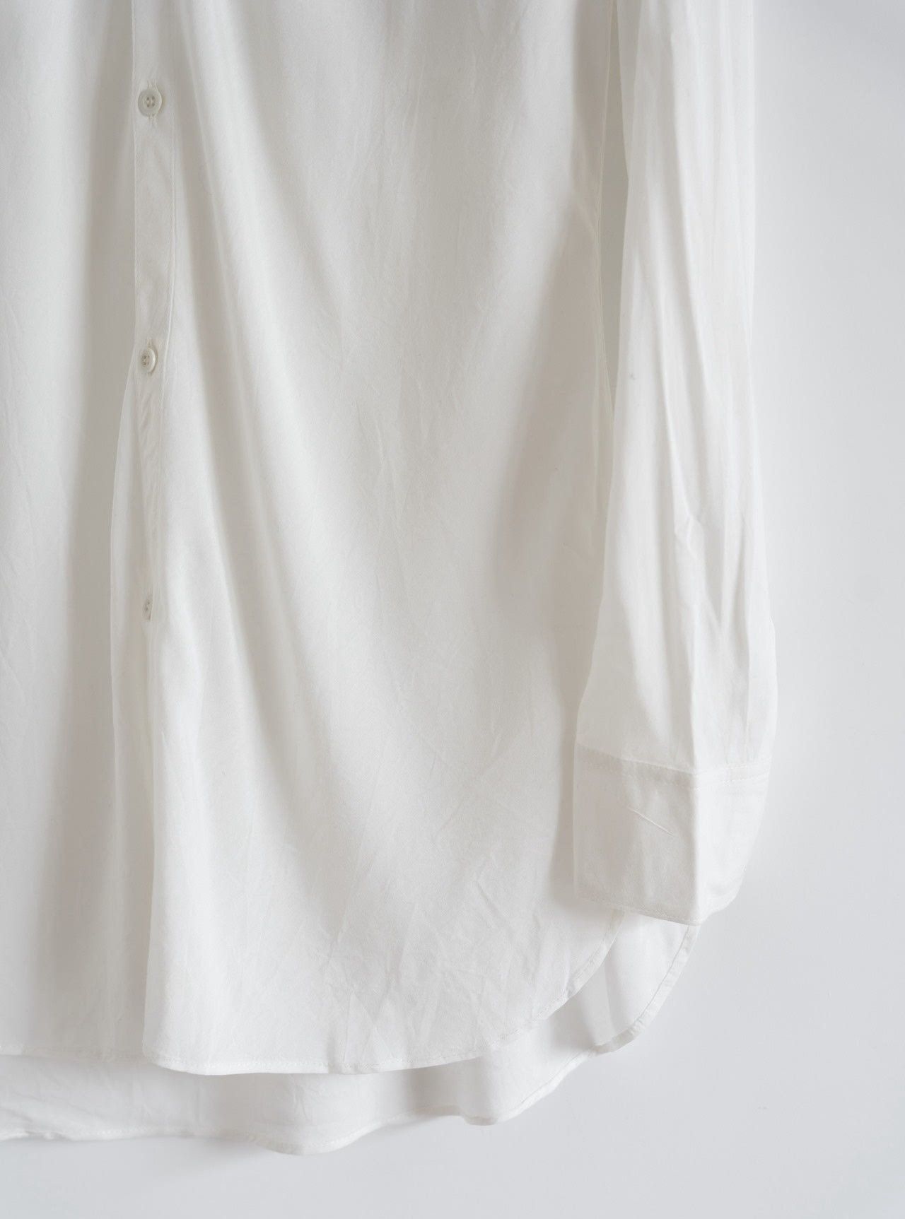 Yohji Yamamoto Yohji Yamamoto 03AW Curved Cut Rayon White Shirt Size US L / EU 52-54 / 3 - 4 Thumbnail