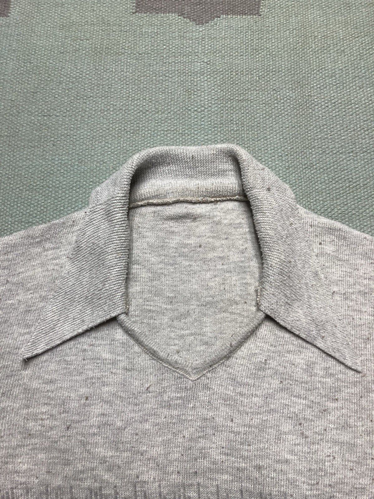 Vintage 70s knit sweater dagger collar open neck abstract women’s L? Size L / US 10 / IT 46 - 5 Thumbnail