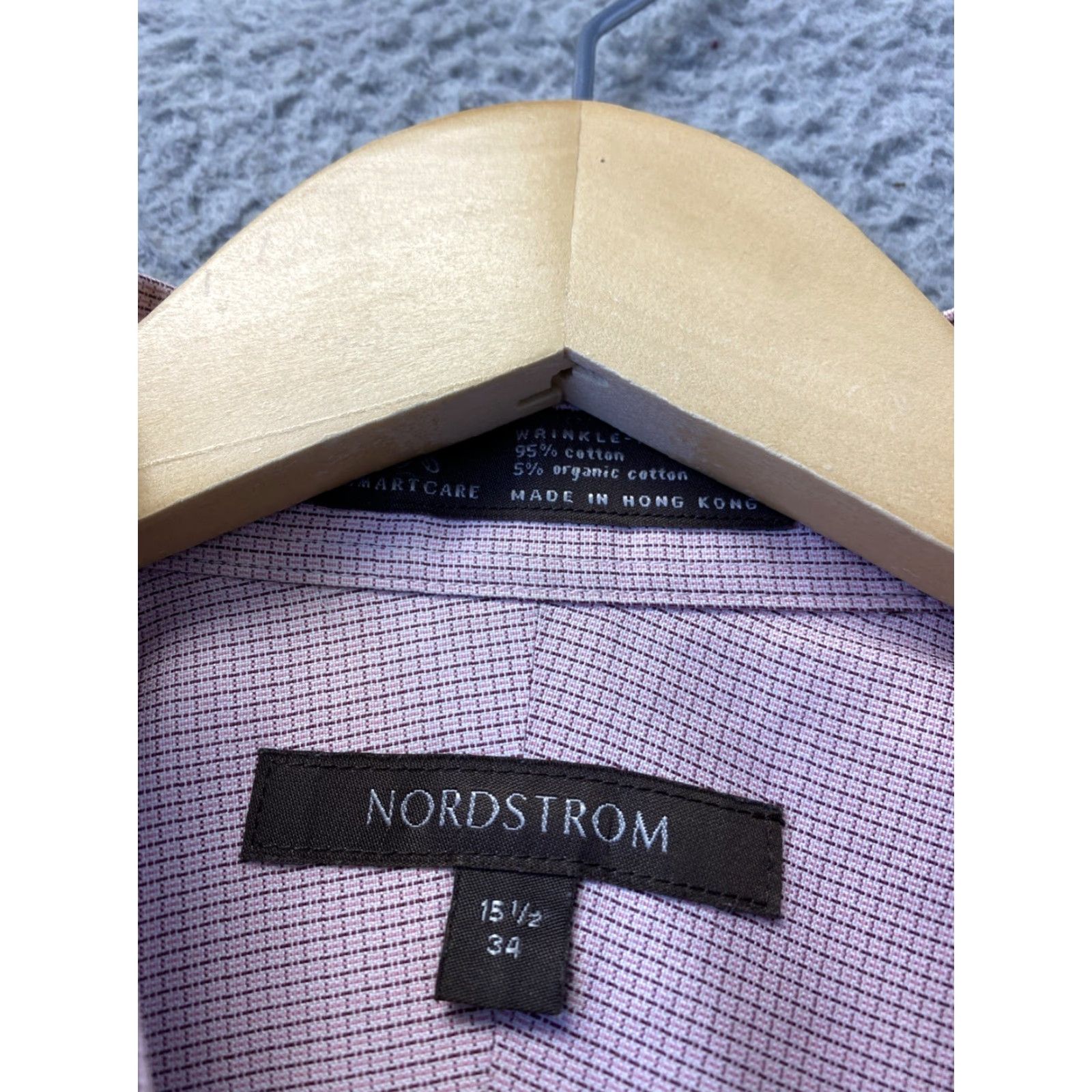 Nordstrom VINTAGE Nordstrom Men's Dress Shirt Cotton Pink Long Sleeve Business Wedding Formal 15.5 Size 40R - 4 Thumbnail