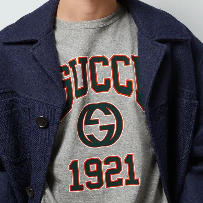 Gucci o1loc1c0226 771758 Cotton Jersey Printed T-Shirt in Grey Size US L / EU 52-54 / 3 - 3 Thumbnail