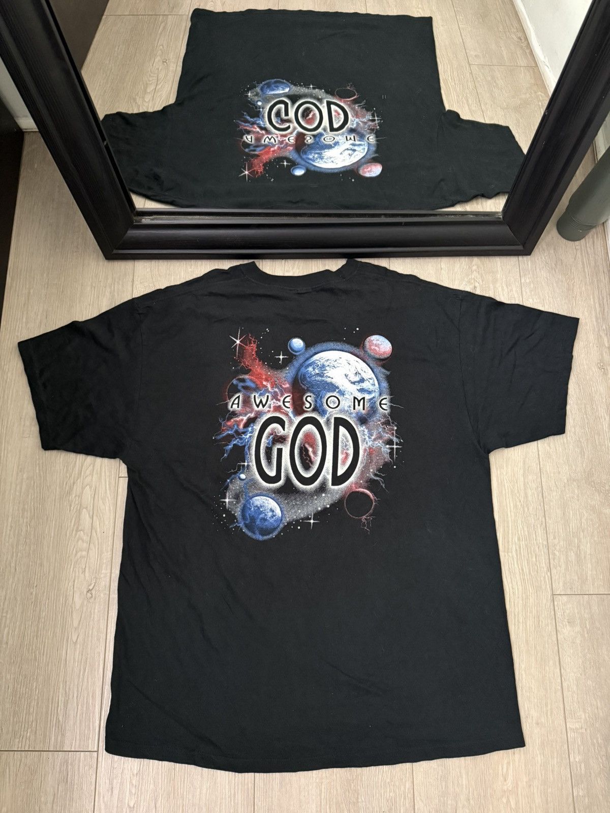Vintage Vintage / Y2K Rare 1990s “Awesome God” Space Shirt Size US XL / EU 56 / 4 - 2 Thumbnail