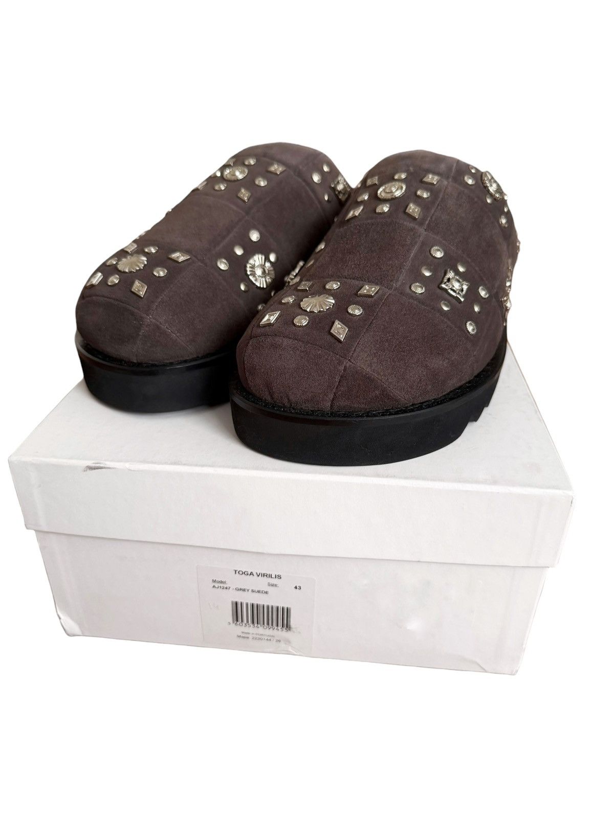 TOGA VIRILIS Suede Metal Embellished Mule Slides Size US 10 / EU 43 - 1 Thumbnail