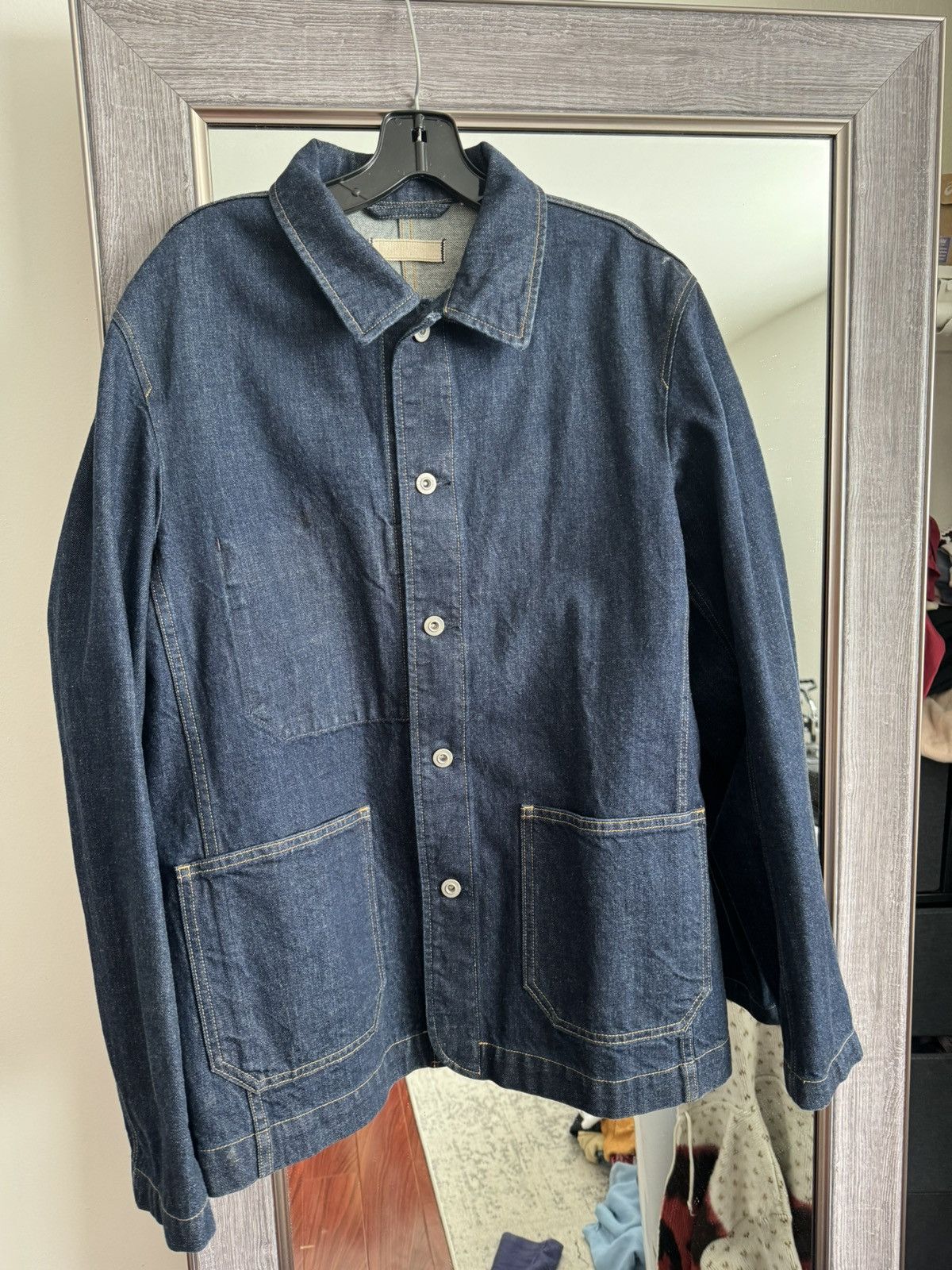 Uniqlo UNIQLO PURE BLUE JAPAN PROJECT INDIGO DENIM CHORE COAT WORK Grailed