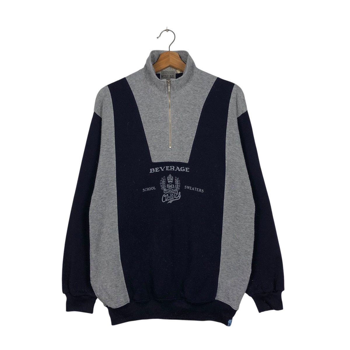 Japanese Brand × Vintage 📌Vintage Half Zipper Sweatshirt Beverage Big Logo Size US M / EU 48-50 / 2 - 2 Thumbnail