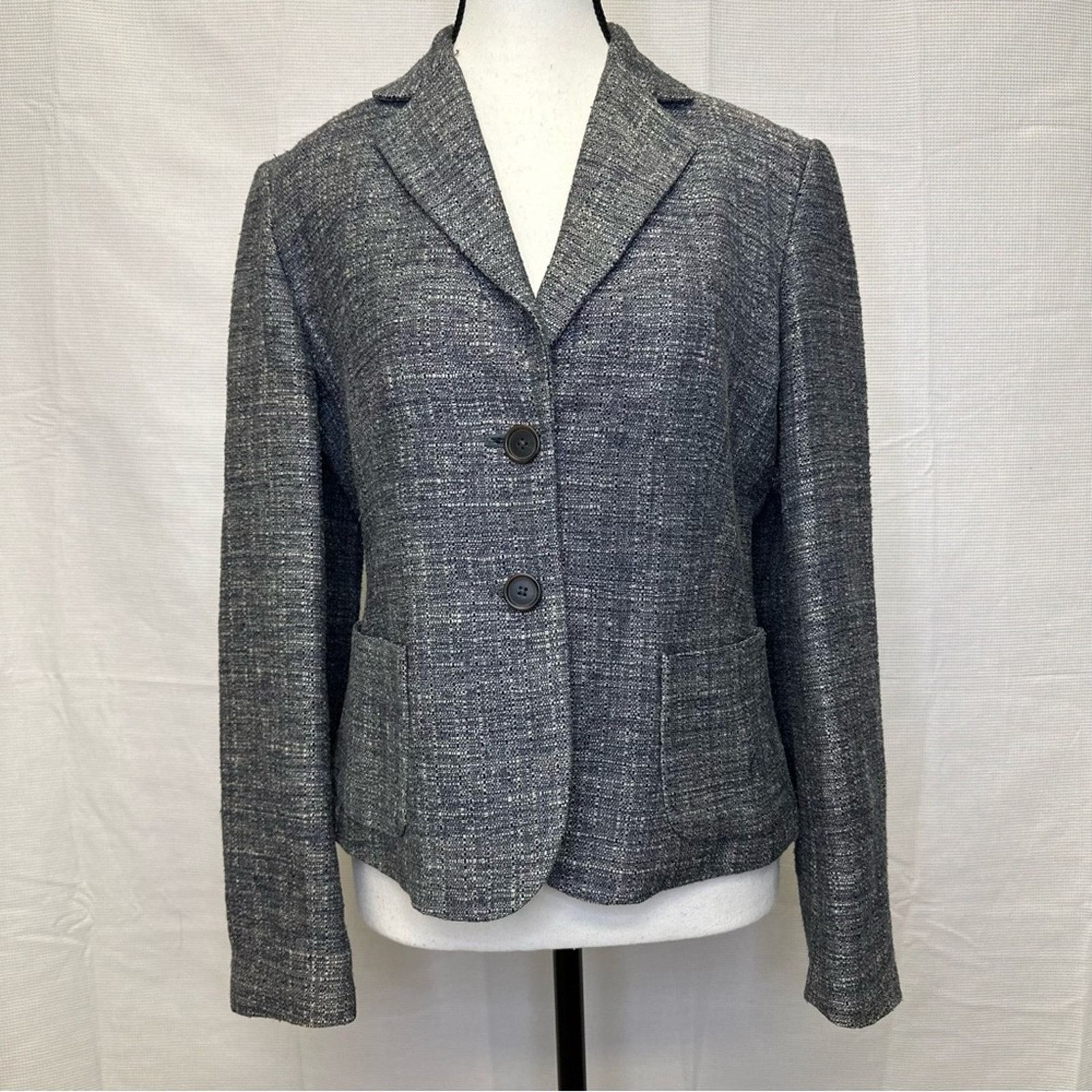 Banana Republic Banana Republic Women’s Tweed Blazer M Linen, Silk, Wool Size M / US 6-8 / IT 42-44 - 3 Thumbnail