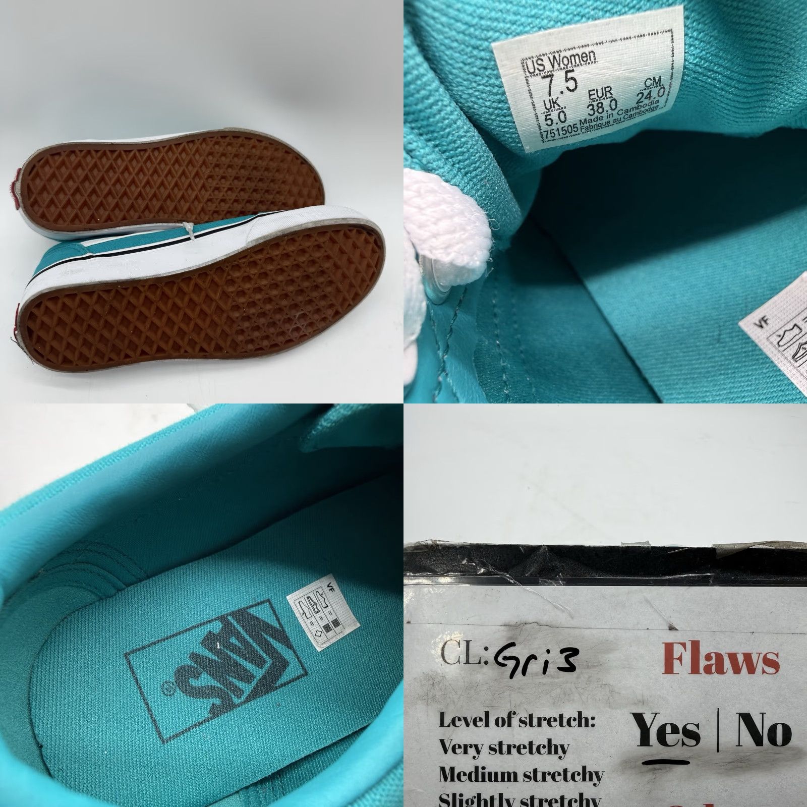 Vans VANS Ward Sneaker Women Blue White Canvas Low Top 7.5 Size M / US 6-8 / IT 42-44 - 9 Thumbnail