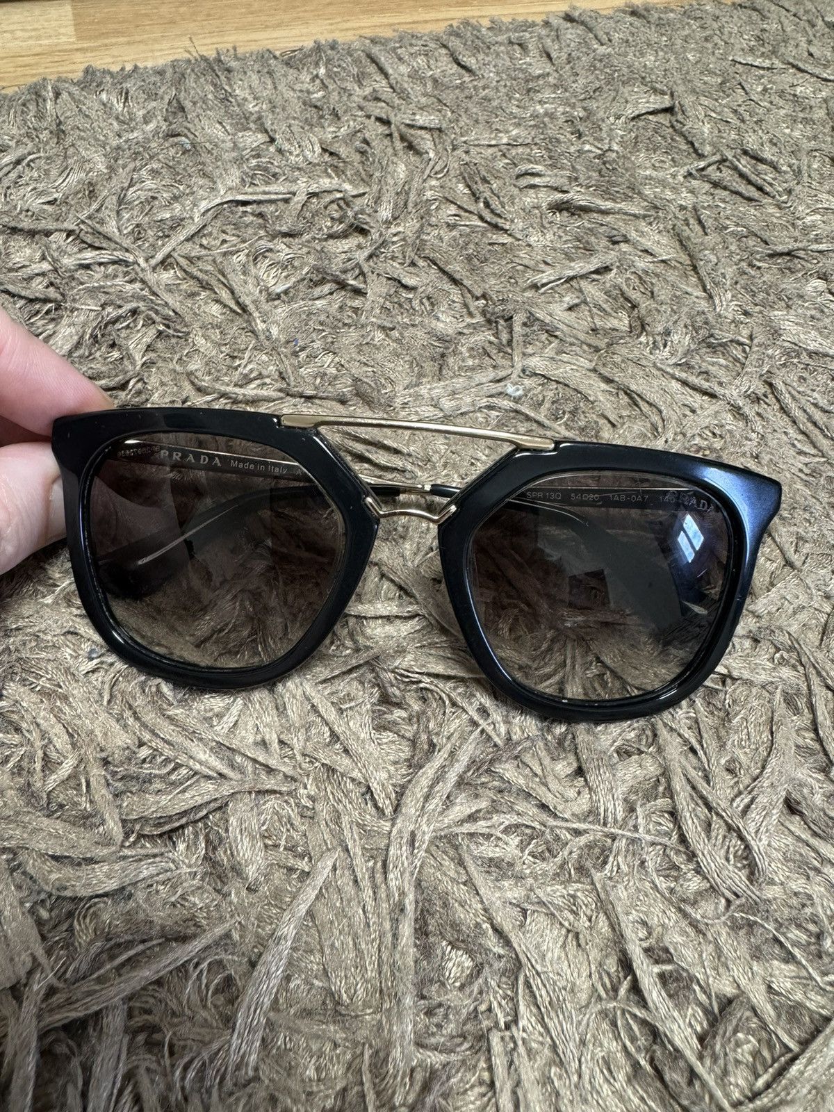 Prada Prada SPR 13Q 5420 sunglasses Gold / Black Size ONE SIZE - 6 Thumbnail
