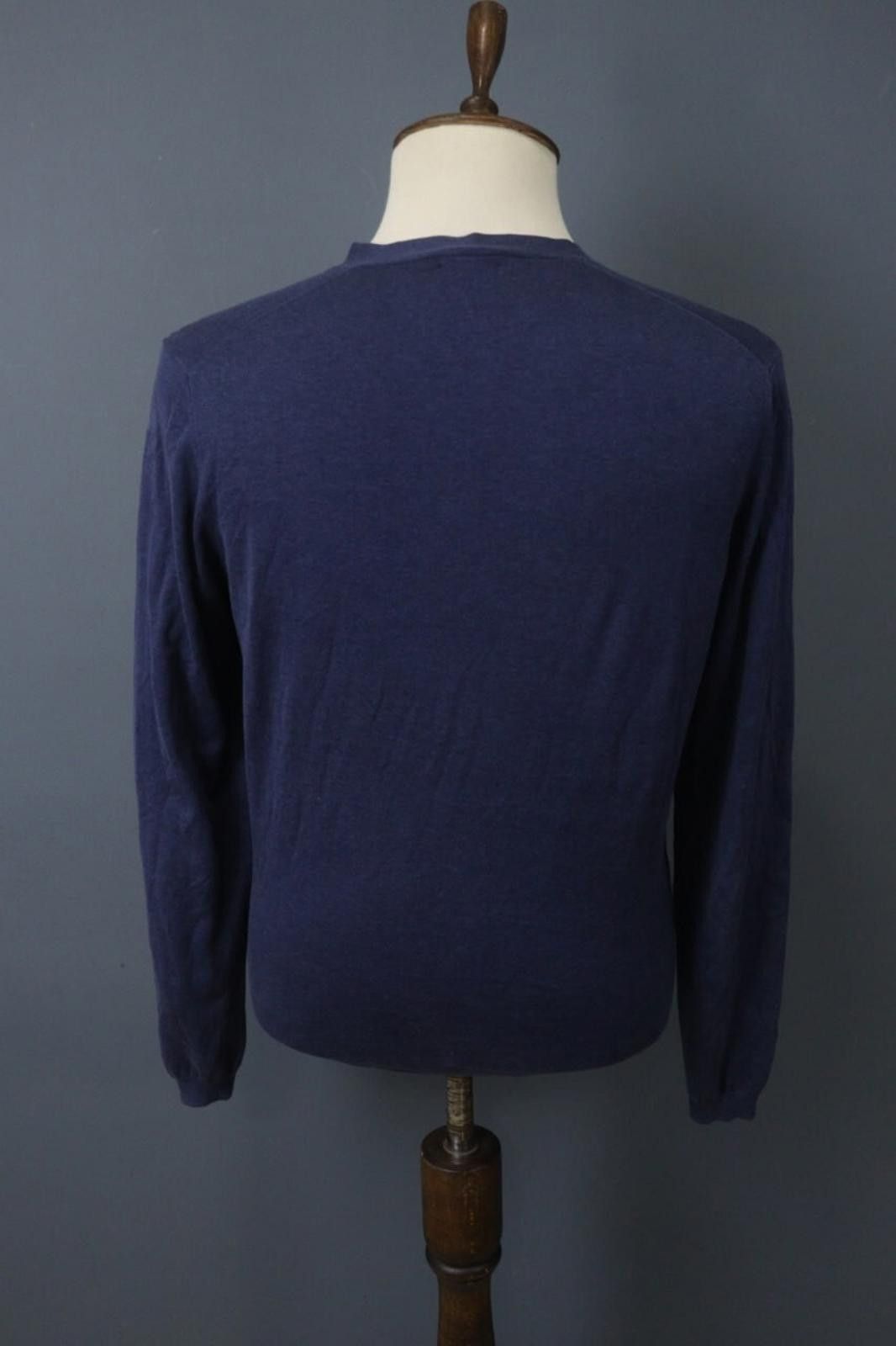 Suitsupply SUITSUPPLY Navy Cotton V-Neck Button Front Cardigan Size L Size L / US 10 / IT 46 - 7 Thumbnail