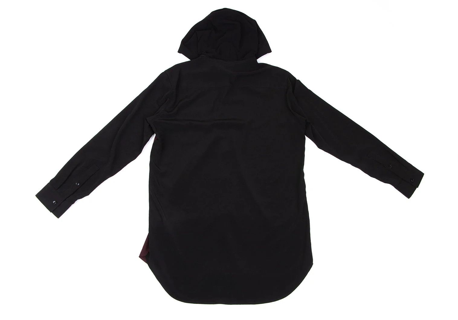 Yohji Yamamoto Bi-Color Hooded Shirt Set in Burdy and Black Size US M / EU 48-50 / 2 - 8 Thumbnail