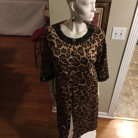 Vintage Newport News Women’s Jeweled Leopard Print 3/4 Sleeved Coat Size S / US 4 / IT 40 - 4 Thumbnail