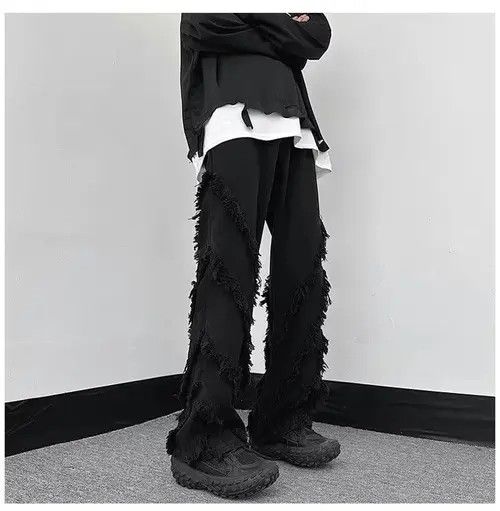 Japanese Brand Men Solid Ragged Edge Straight Jeans Size US 32 / EU 48 - 4 Thumbnail