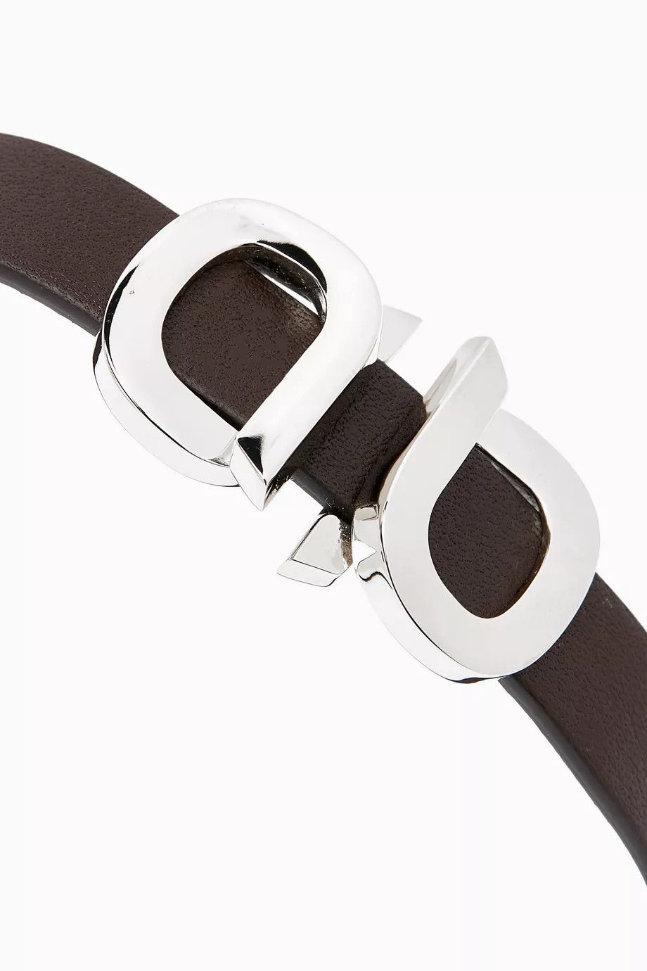 Salvatore Ferragamo o1y0426 Size : OS / Bracelet in Dark Brown/Silver Size ONE SIZE - 3 Thumbnail