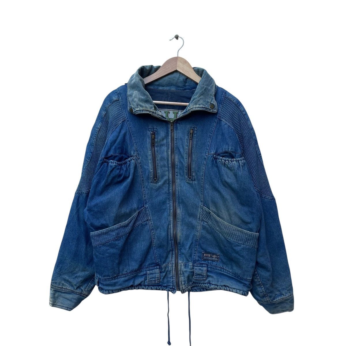 Indigo × J.FitzPatrick × Japanese Brand 💥Vintage Fittz Indigo Denim Bomber Jacket Size US M / EU 48-50 / 2 - 1 Thumbnail