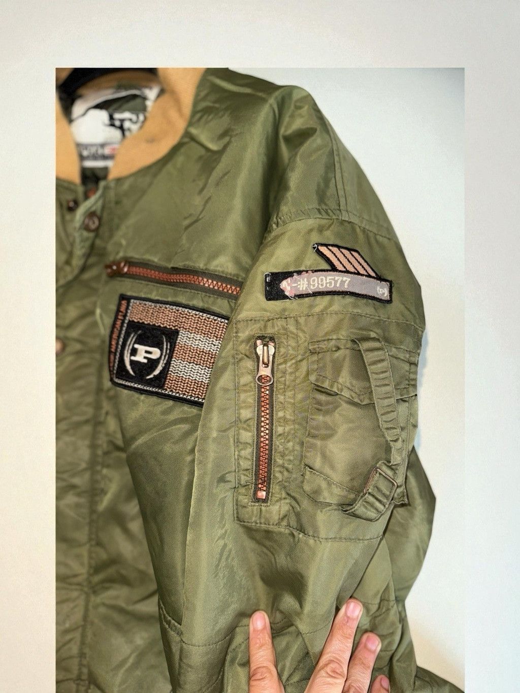 Phat Farm Phat Farm Bomber Jacket XXL Green Quilted Embroidered Logo Size US XXL / EU 58 / 5 - 8 Thumbnail