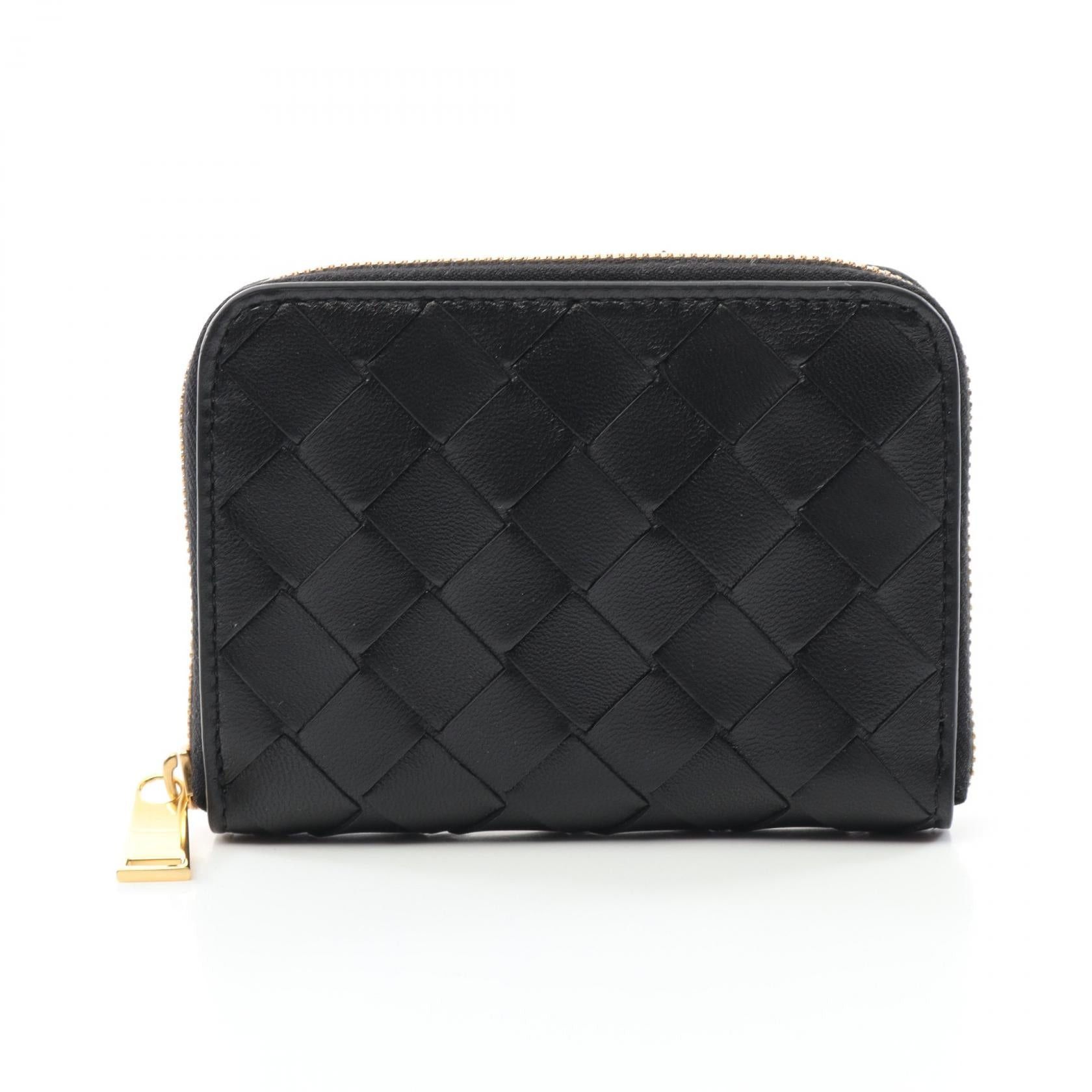 Bottega Veneta Bottega Veneta Intrecciato Coin Purse Leather Black Size ONE SIZE - 1 Thumbnail