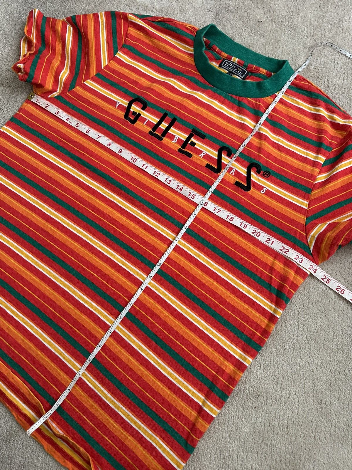 Guess × J Balvin Guess J Balvin Vibras Embroidered Striped T Shirt Size Large Size US L / EU 52-54 / 3 - 5 Thumbnail
