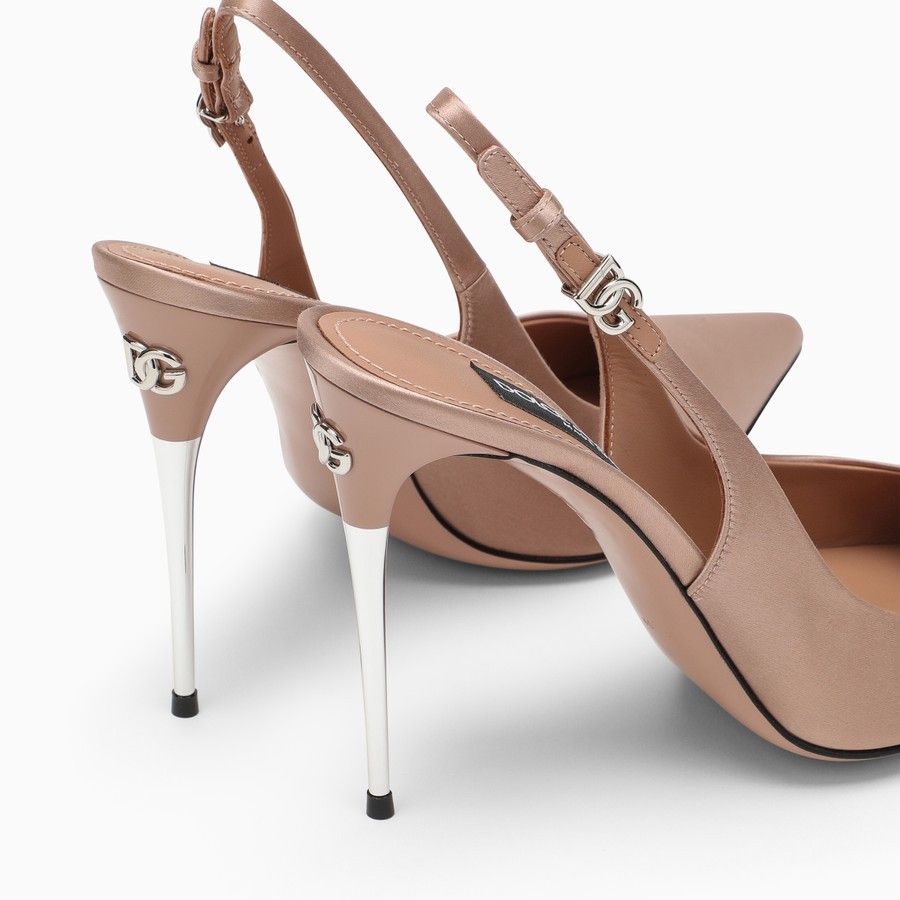 Dolce & Gabbana o1d2blof0824 Logo Slingback in Beige Size US 6 / IT 36 - 5 Thumbnail