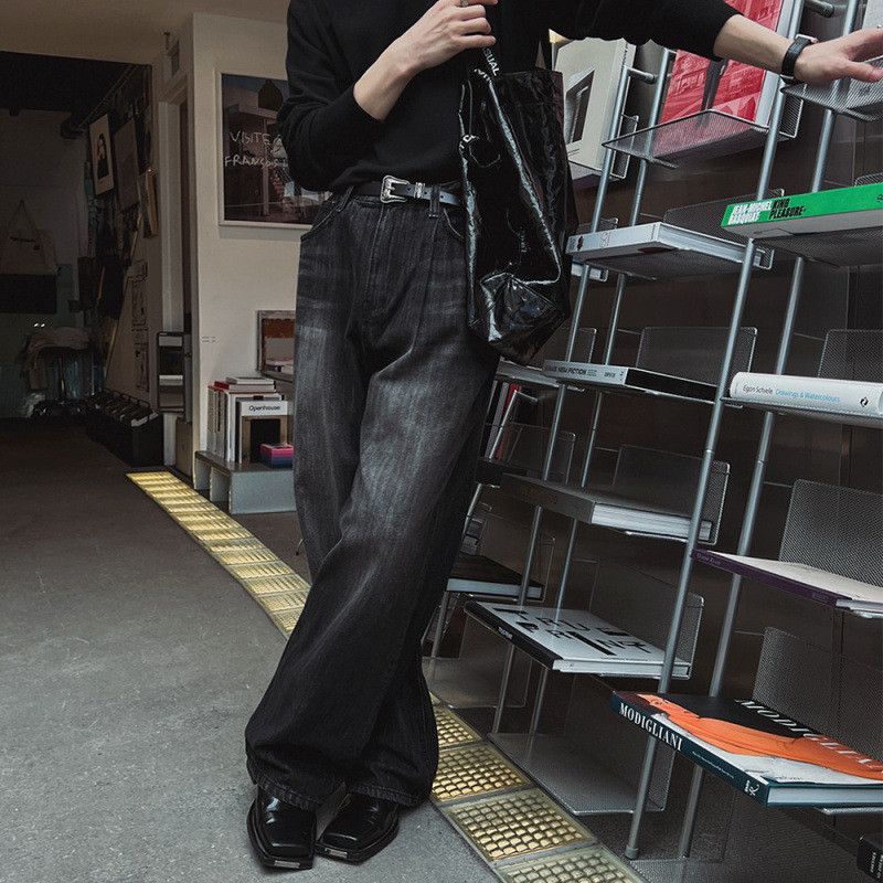 Japanese Brand × Jean Retro loose straight leg wide leg high street jeans Size US 32 / EU 48 - 4 Thumbnail