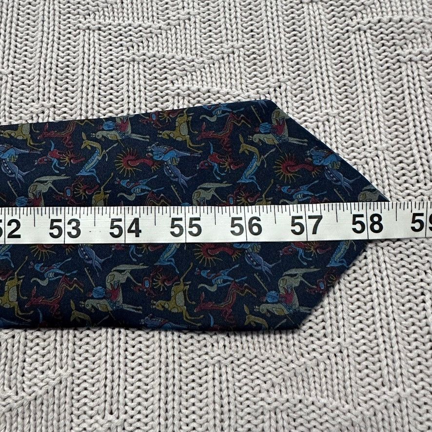 Sulka Sulka blue hunter deer silk tie Size ONE SIZE - 4 Thumbnail