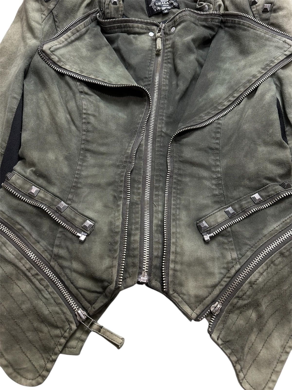 20471120 SICK FADED ARCHIVE Avant-Garde CROPPED STUDDED JACKET Size XS / US 0-2 / IT 36-38 - 8 Thumbnail