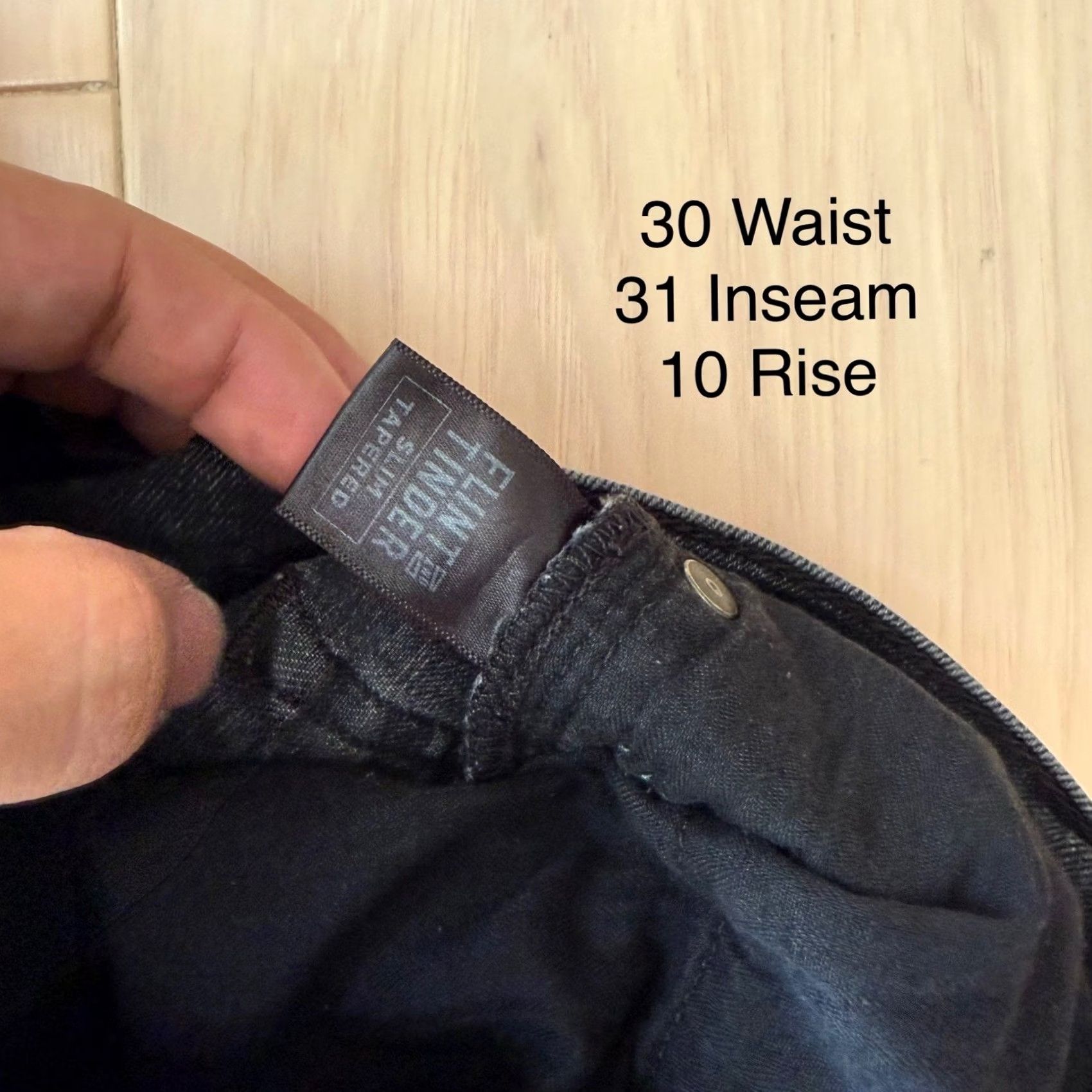 Flint And Tinder Flint and Tinder Jeans 30 Black Denim Casual Tapered Slim Fit Men Regular Rise Mid 10-12 in Inseam 31 in USA Levi's 500 Series Logo Vintage No Size US 30 / EU 46 - 6 Thumbnail