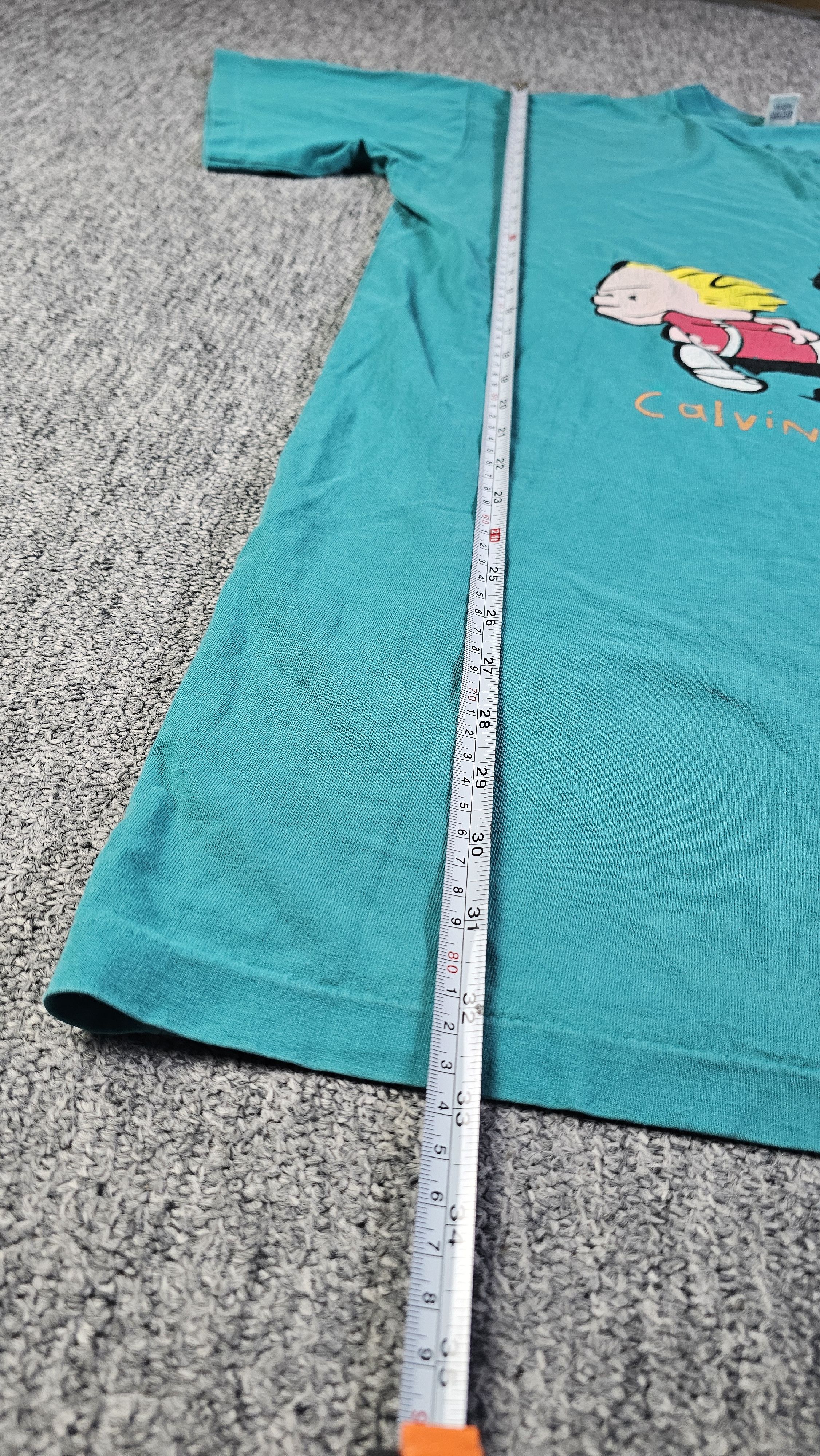 Other Vintage 90s Calvin Hobbes Single Stitch Tee Teal XL Football Size US XL / EU 56 / 4 - 10 Thumbnail