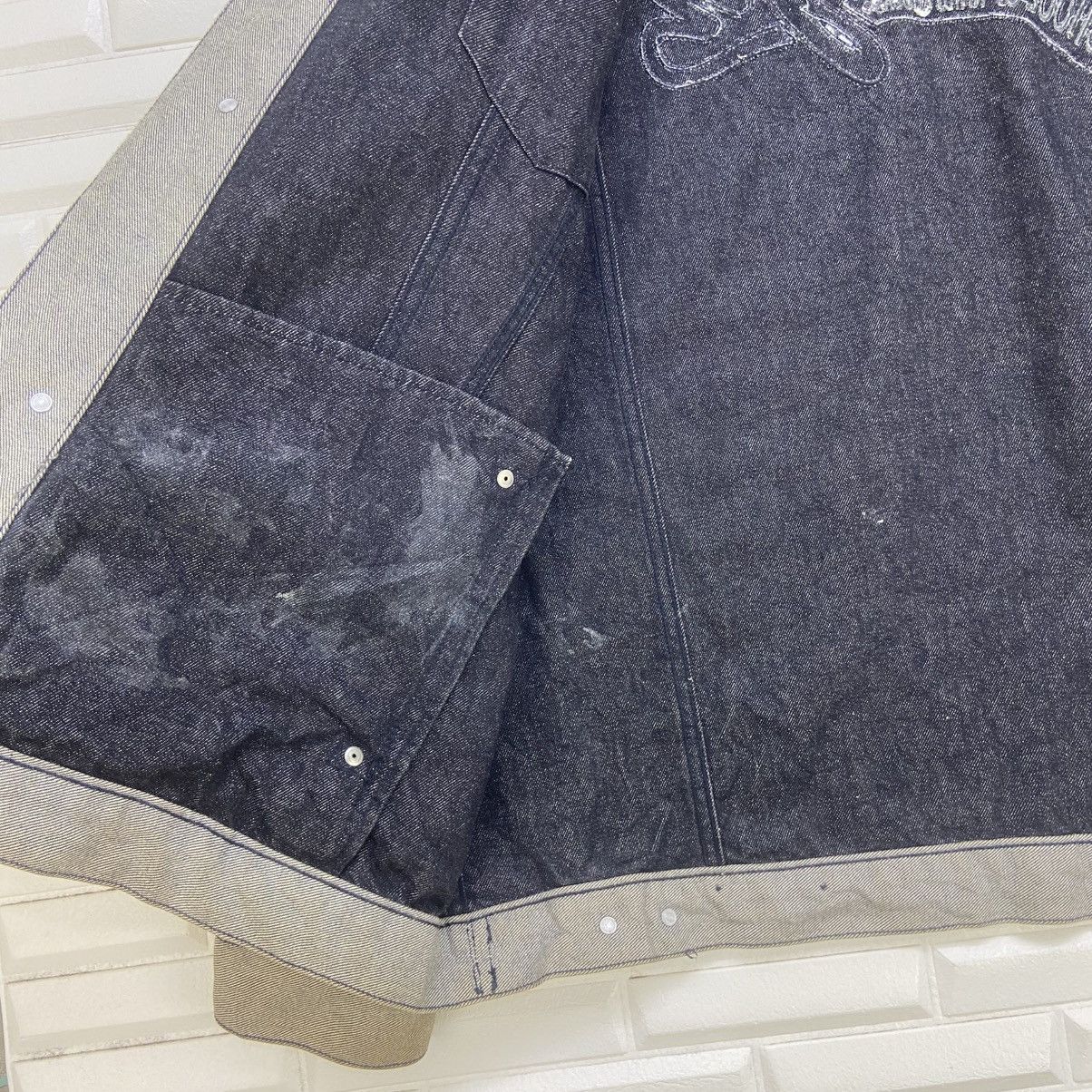 Rap Tees × Vintage Vtg Brooklyn School of Hard Knocks Big Logo Denim Trucker Size US XXL / EU 58 / 5 - 22 Thumbnail