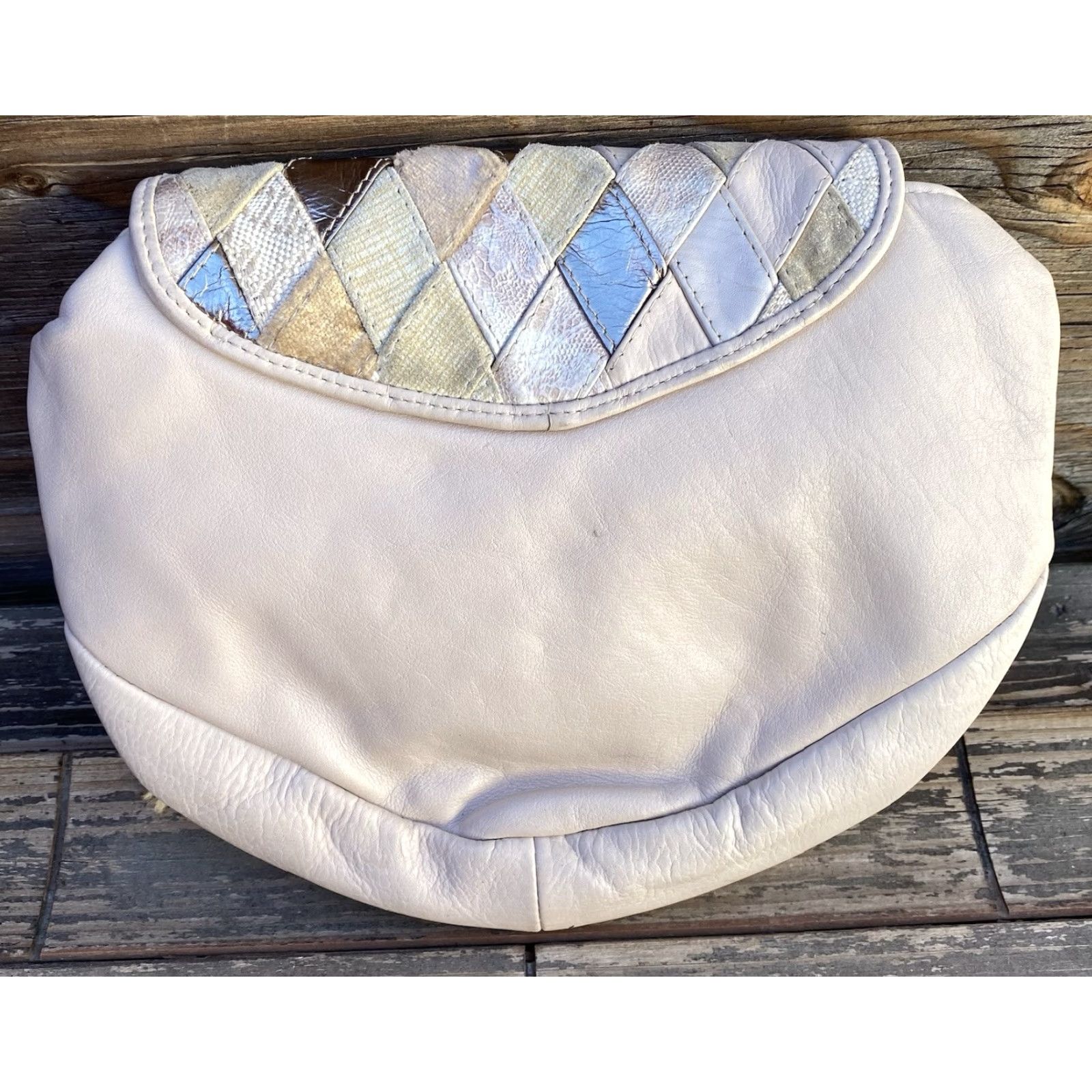 Vintage VINTAGE Brizzolari Leather Purse Clutch Shoulder Strap Beige 80s Womens Party/Cocktail Vintage 1980s Rock Style Masculine? Size ONE SIZE - 6 Thumbnail
