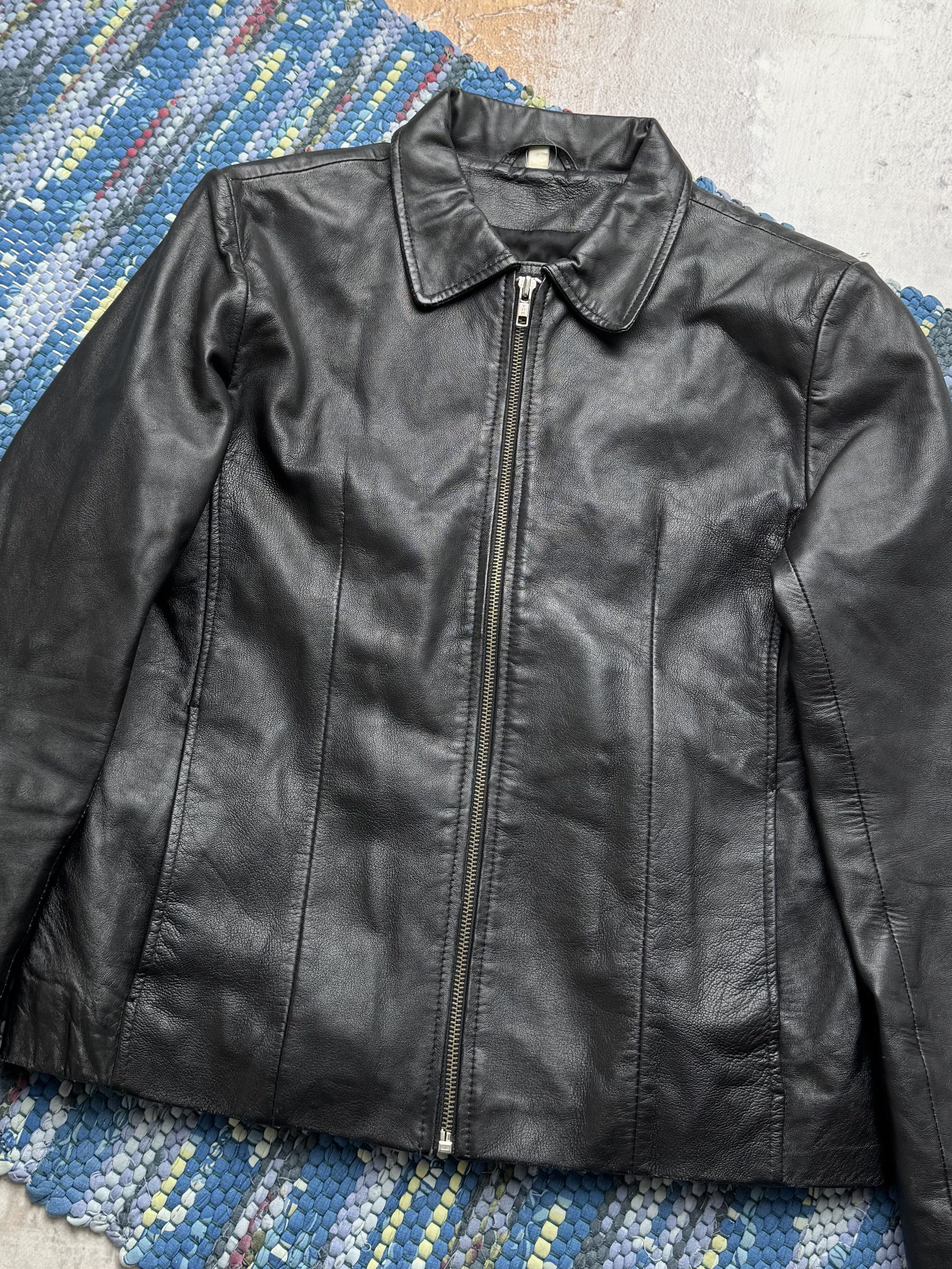 Vintage Vintage Real Leather Jacket Fitted Minimalist Classic Jacket Size M / US 6-8 / IT 42-44 - 2 Thumbnail