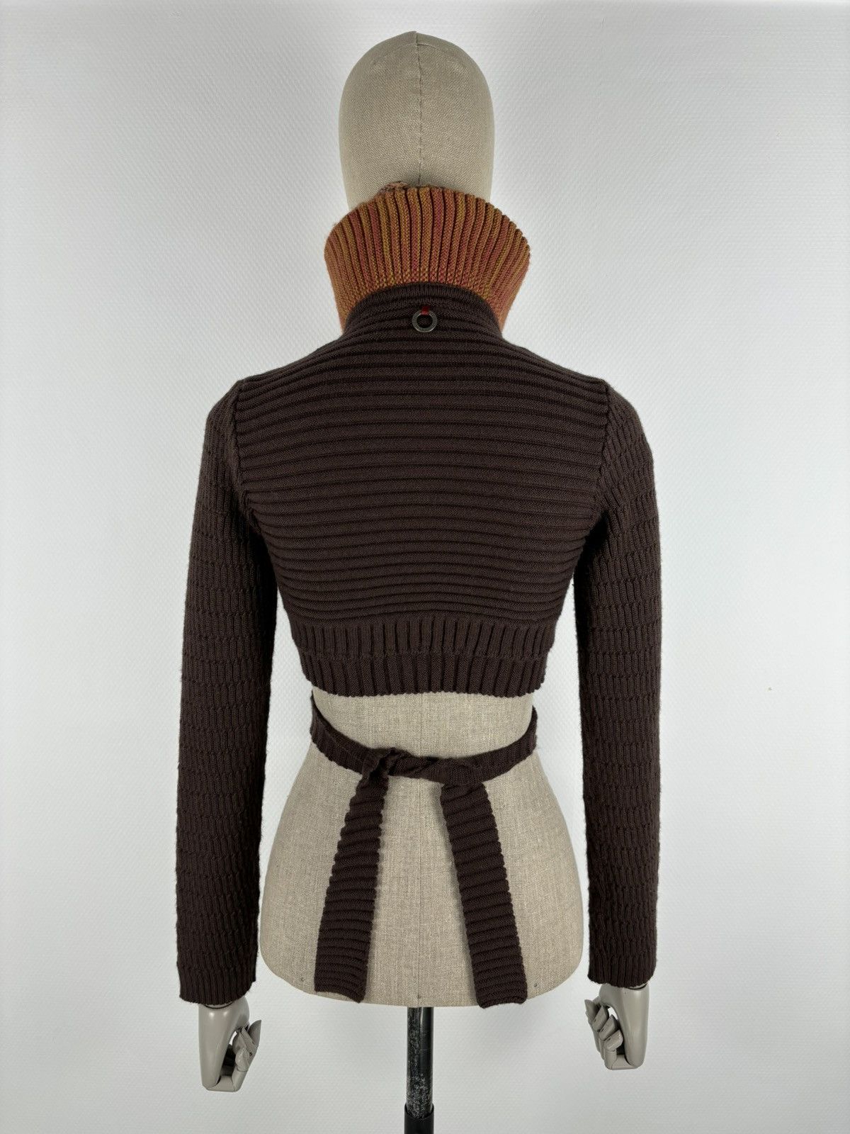 Cop Copine SAVE THE QUEEN Wool Knit Shawl Cardigan Crop Bolero Sweater Size XL / US 12-14 / IT 48-50 - 4 Thumbnail