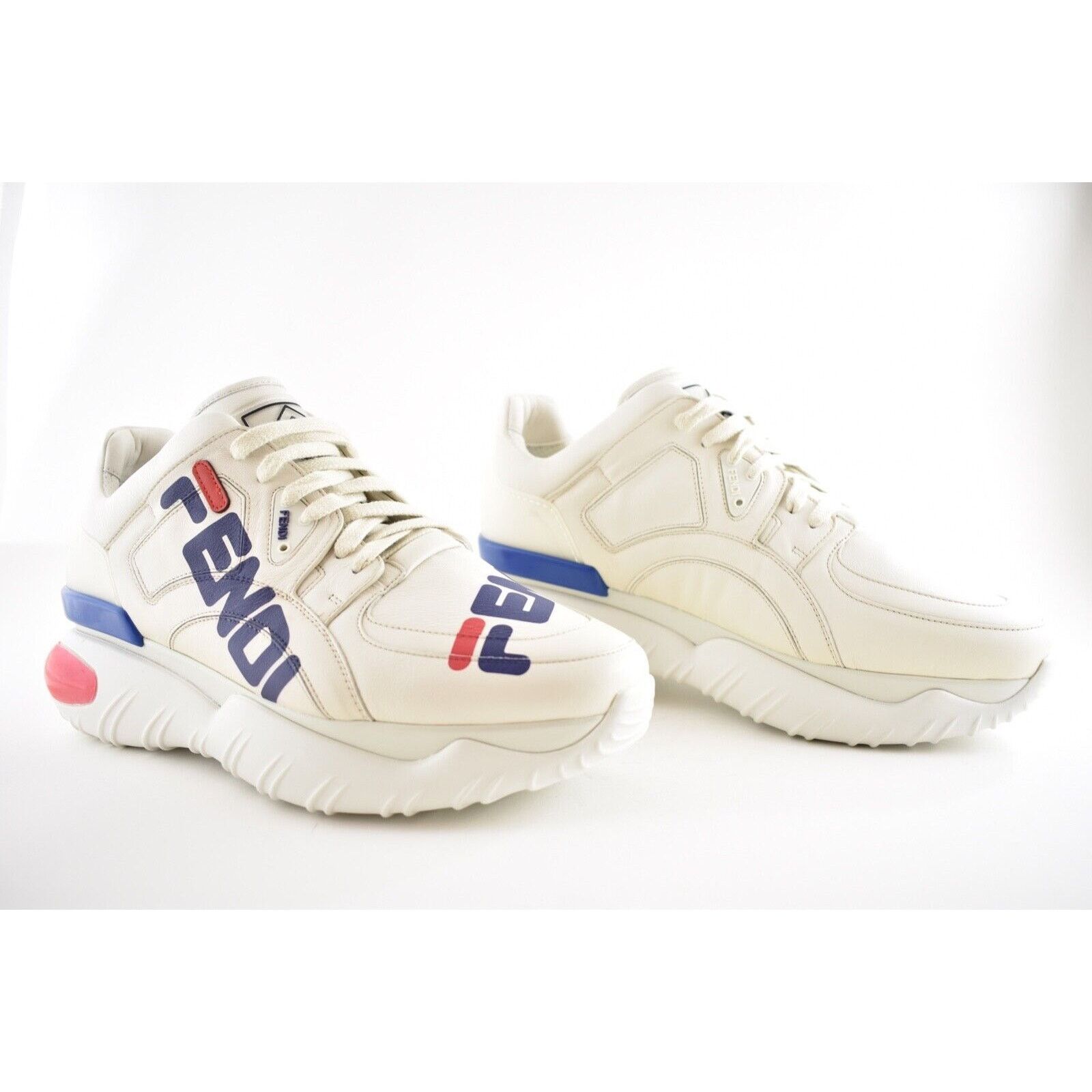 Fendi Fendi Mens Chunky Mania Logo White Platform Size US 10.5 / EU 43-44 - 2 Thumbnail