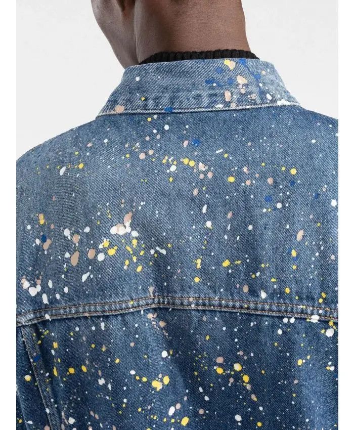 Off-White o1gr1nt1124 Paint Skate Denim Jacket in Blue Size US L / EU 52-54 / 3 - 5 Thumbnail