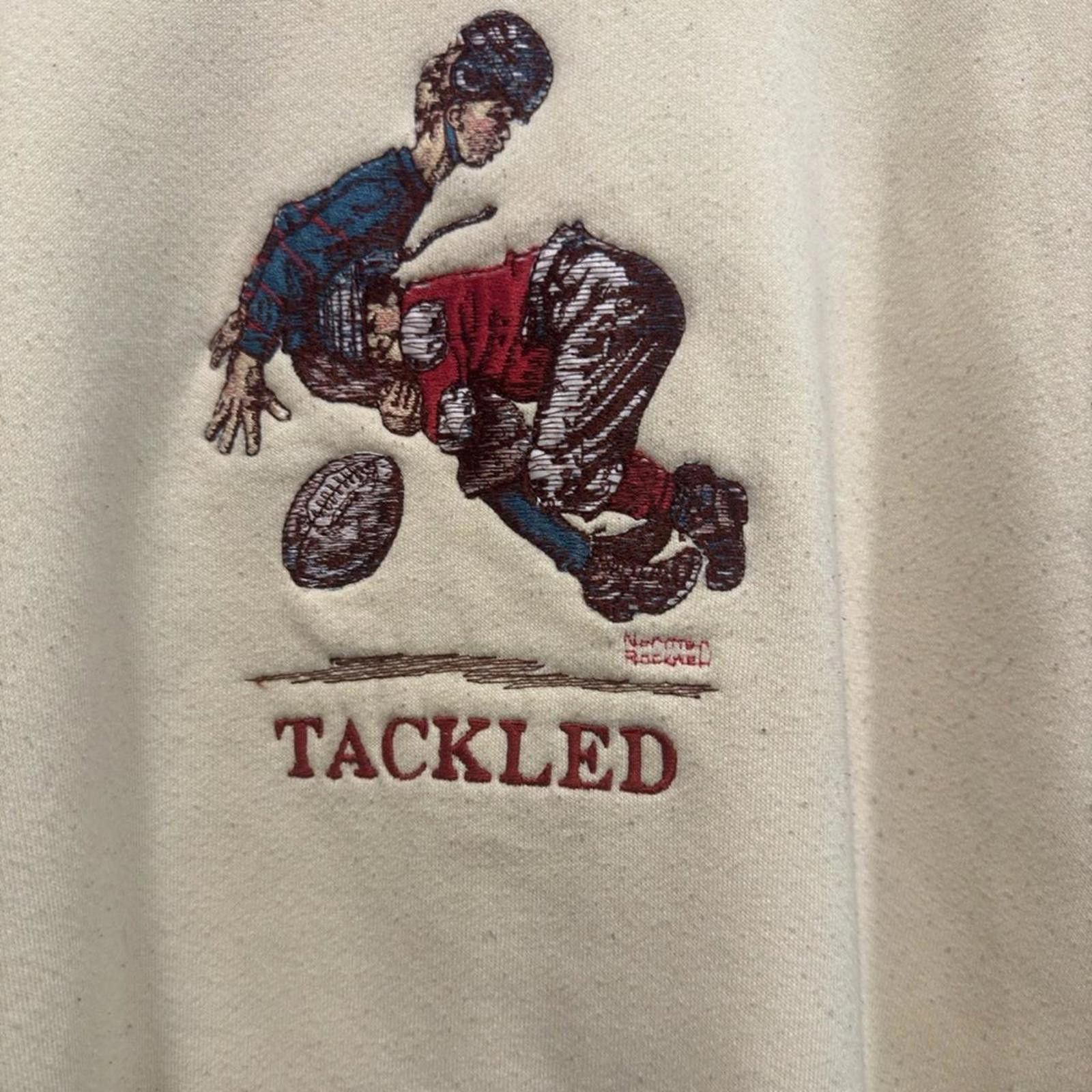 Vintage 1980S NORMAN ROCKWELL TACKLED PULLOVER Size US XXL / EU 58 / 5 - 5 Thumbnail