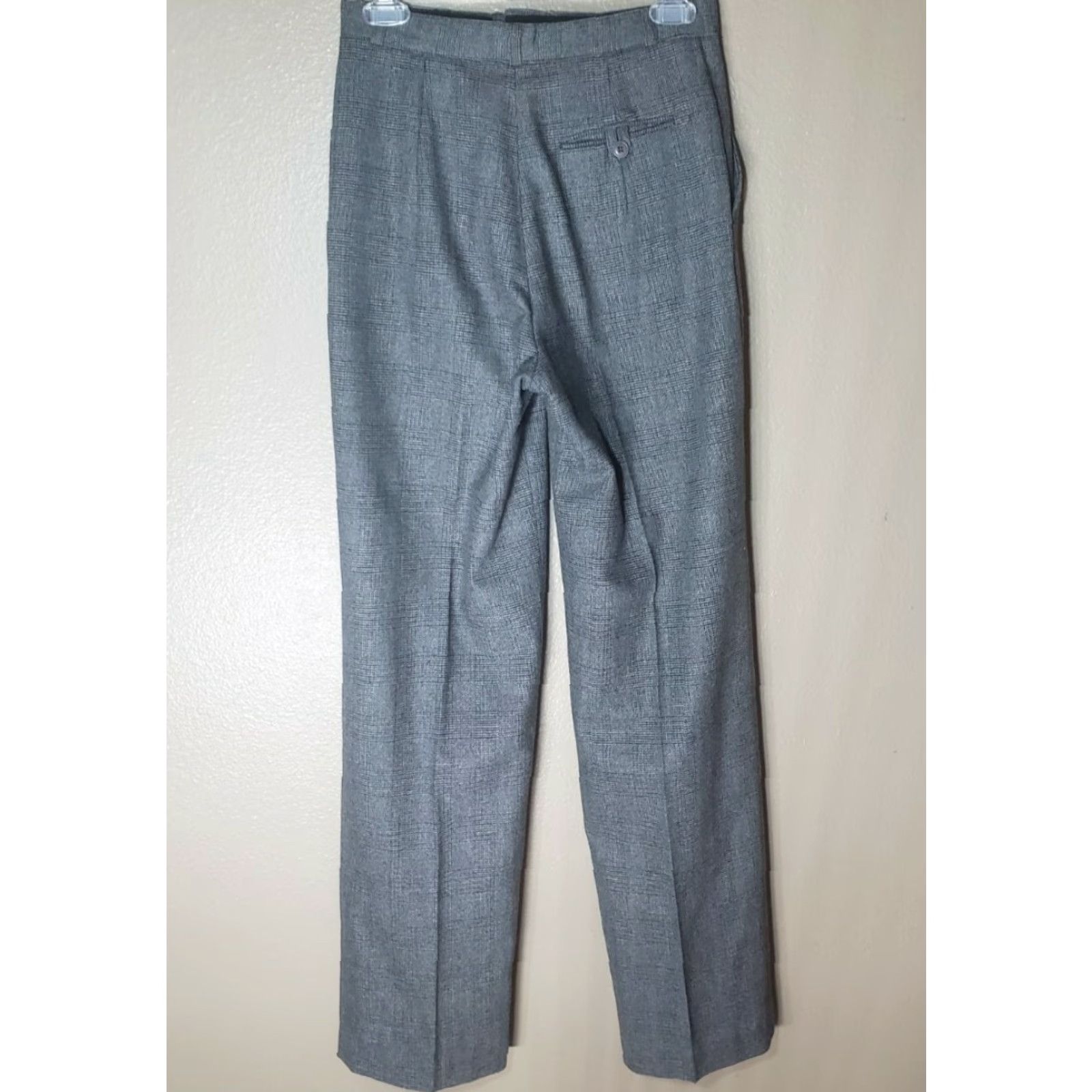 Vintage VINTAGE H.L. Spencer LTD. Wool Blend High Rise Trousers-Size 9 Pants Women Glen Plaid Black/Gray Wide-Leg Lined N/A Shoes? Size 30" / US 8 / IT 44 - 3 Thumbnail