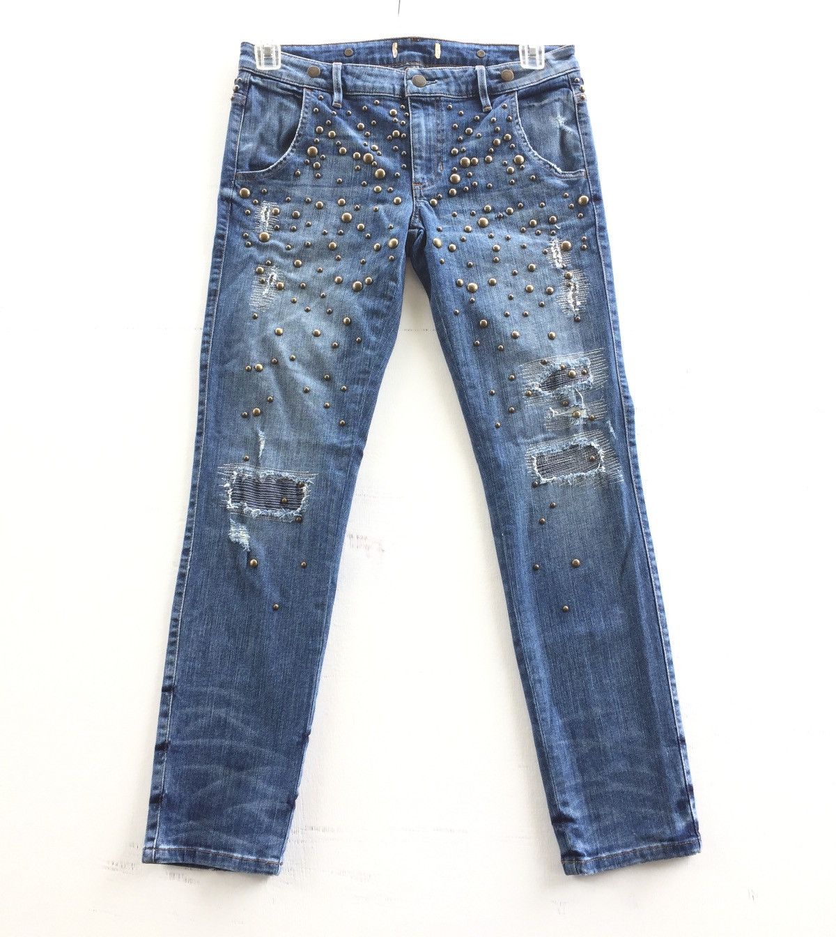 Guess Guess shashiko boro low rise with iron beads USA jeans Size US 31 - 1 Thumbnail