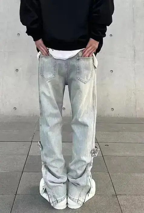 Japanese Brand Casual Zip Flared Trouser Denim Size US 32 / EU 48 - 3 Thumbnail