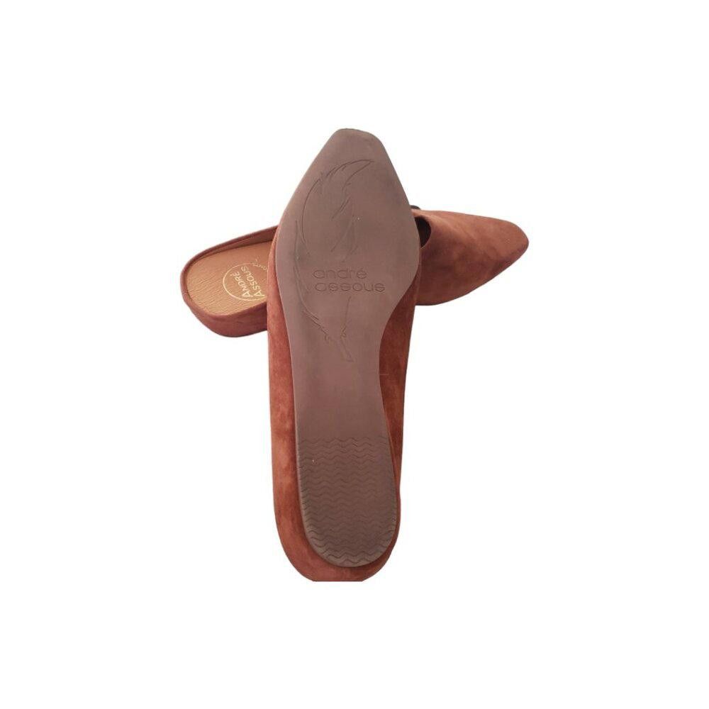 Designer SH102 Andre Assous Norma Suede Brown Featherweight Flat 9.5 Size US 9.5 / IT 39.5 - 5 Thumbnail