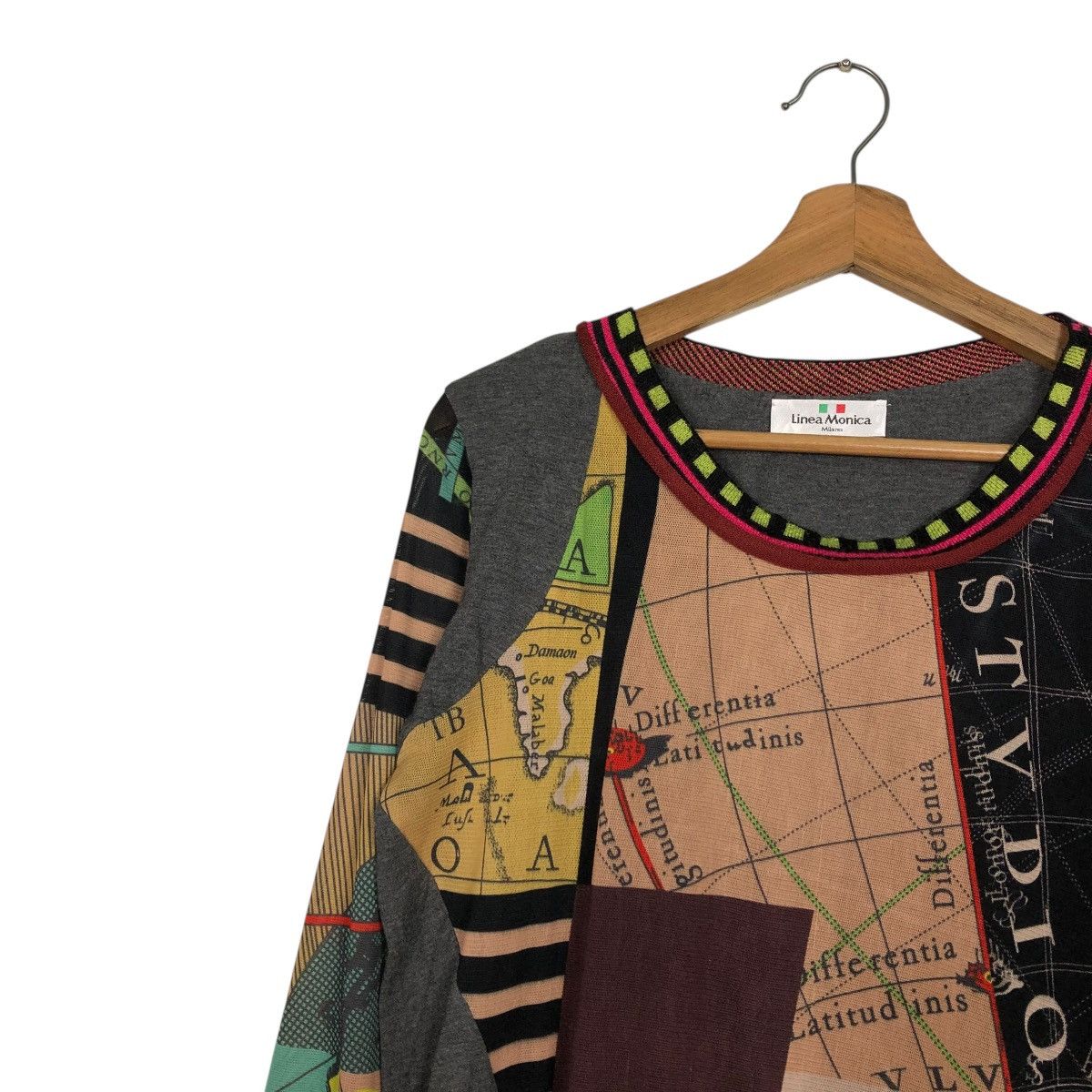 Japanese Brand 🔥VINTAGE FULL PRINT LONG SLEEVE LINEA MONICA MAP DESIGN Size L / US 10 / IT 46 - 9 Thumbnail
