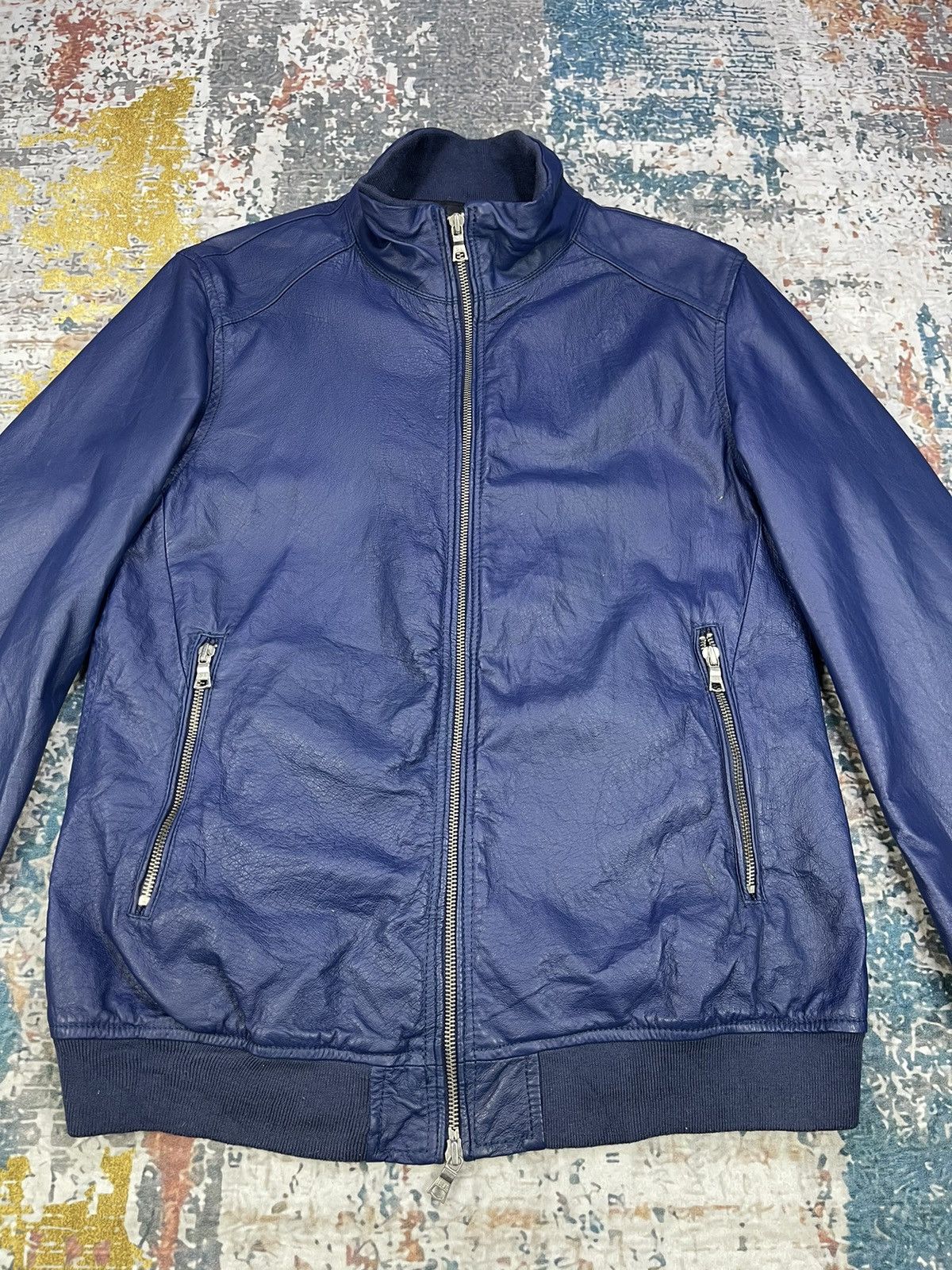 Genuine Leather Daytona Universal Freaks Blue Leather Jackets Size US M / EU 48-50 / 2 - 2 Thumbnail