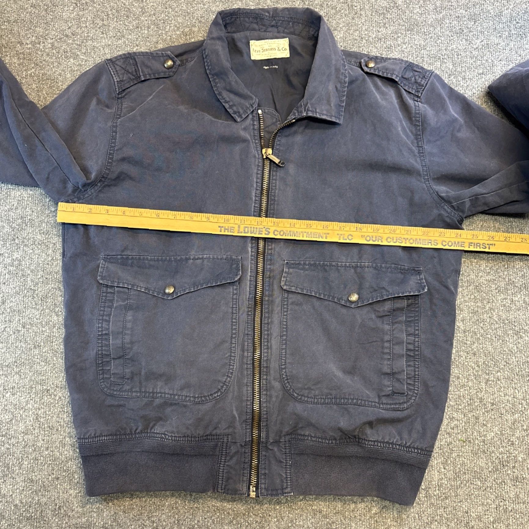 CO Levi Strauss Co Cotton Utility Military Style Field Jacket Men XL Blue Zip Size US XL / EU 56 / 4 - 4 Thumbnail
