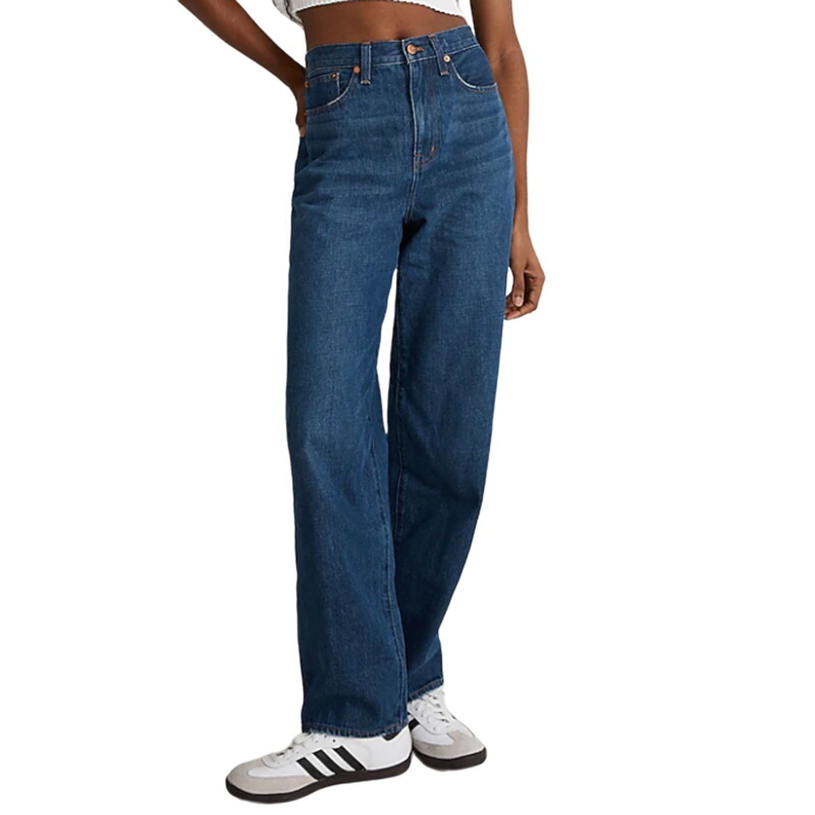 Madewell Madewell Baggy Straight Jeans in Dark Worn Indigo, Size 24 Size 24" / US 00 / IT 34 - 2 Thumbnail