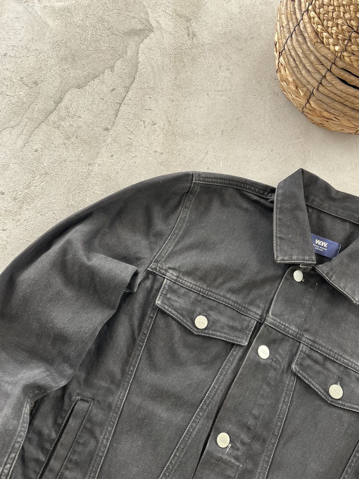 Wood Wood Vintage rare Wood Wood Black Denim Jacket Avantgarde Y2K Size US M / EU 48-50 / 2 - 4 Thumbnail