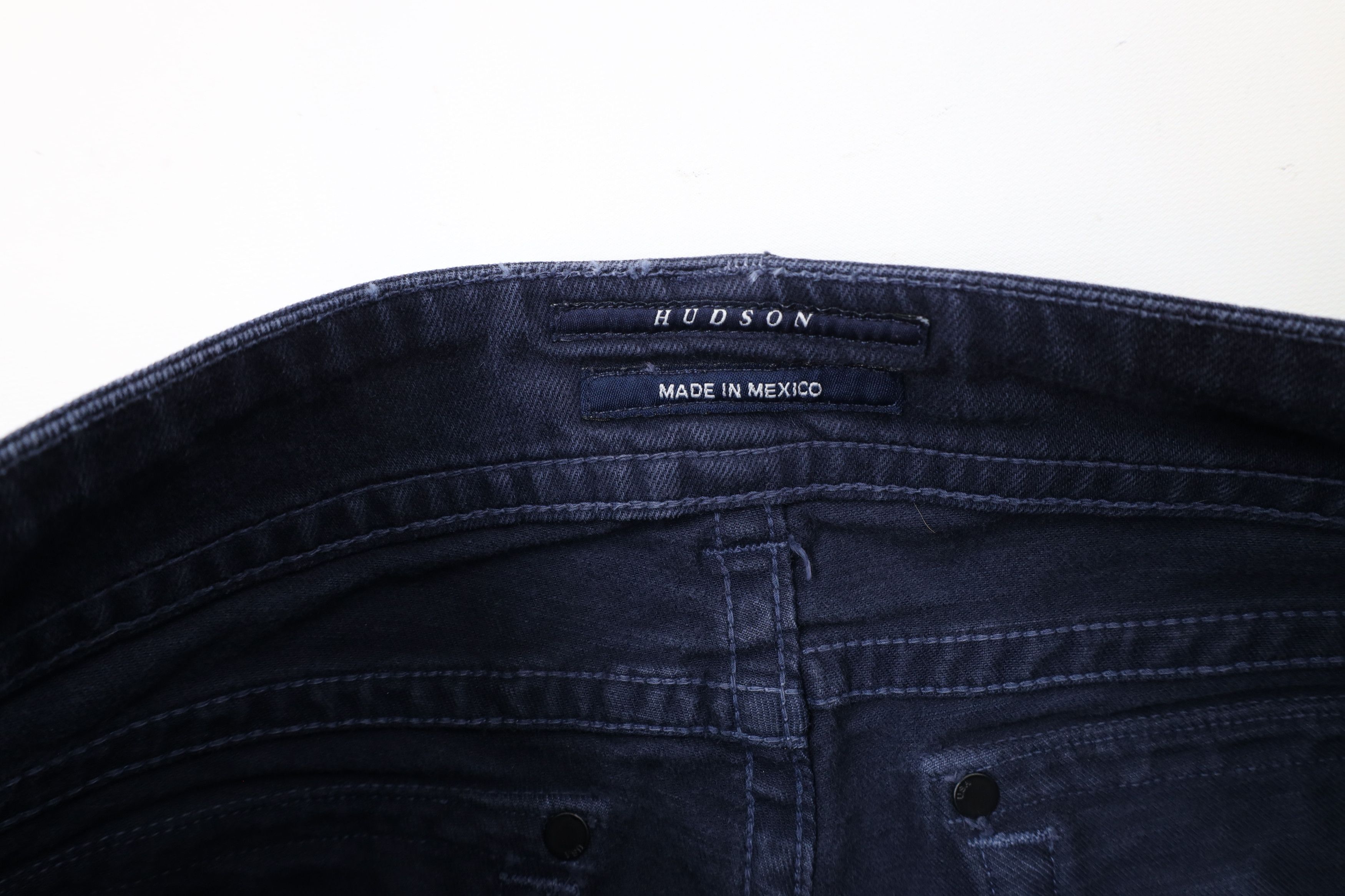 Vintage Hudson Jeans Flared Bootcut Stretch Denim Jeans Navy Blue Size 28" / US 6 / IT 42 - 6 Thumbnail