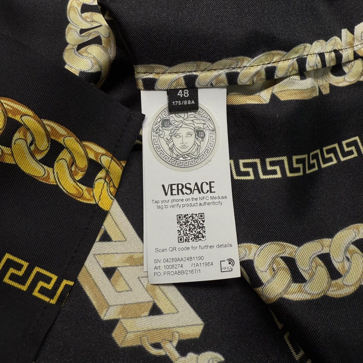 Versace €1580 Versace NWT Men’s Silk Medusa Chains Shirt Size 48 (M) Size US M / EU 48-50 / 2 - 7 Thumbnail