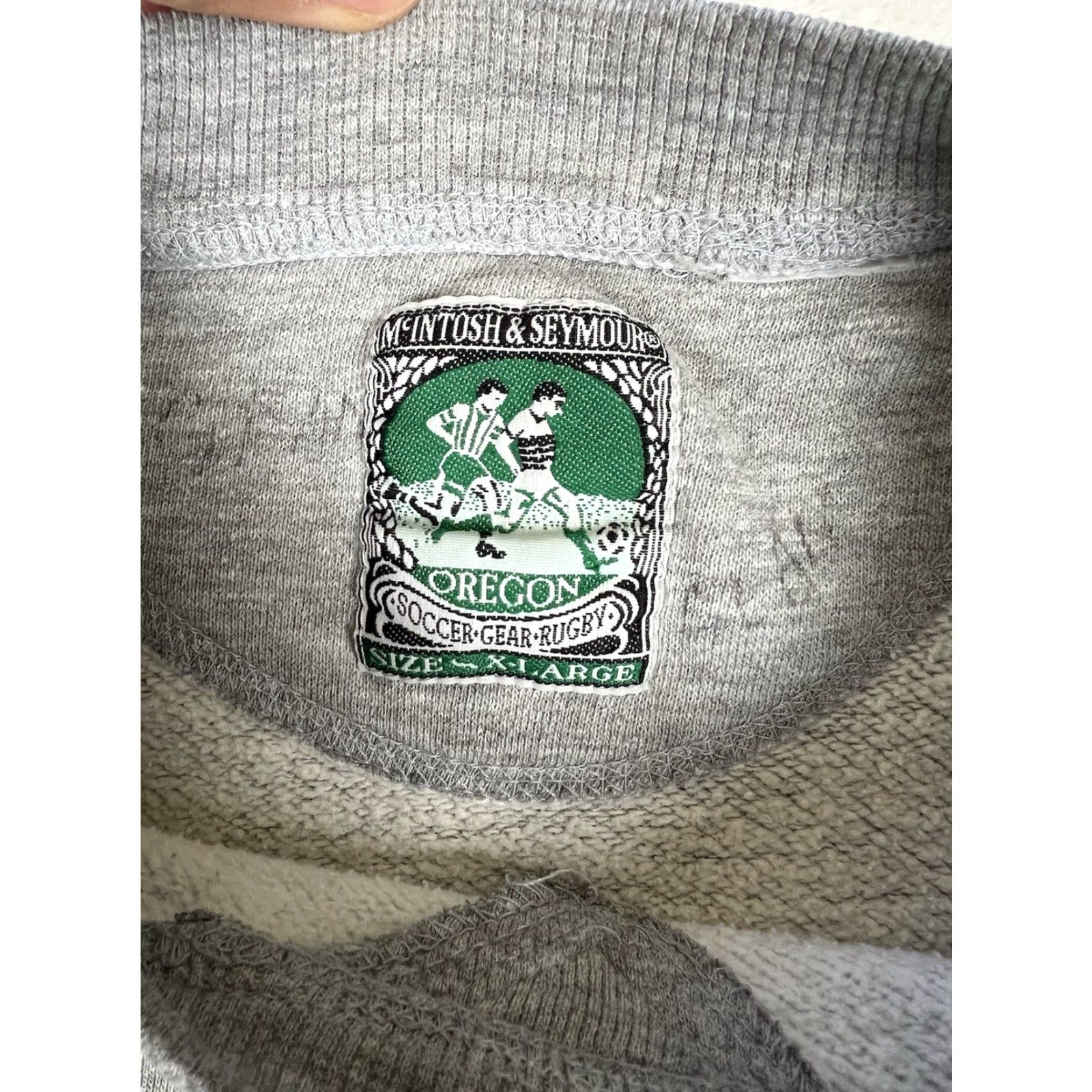 Vintage VINTAGE McIntosh & Seymour Rugby Sweatshirt Shirt Crewneck Men XL Gray Sweatshirt Size US XL / EU 56 / 4 - 4 Thumbnail