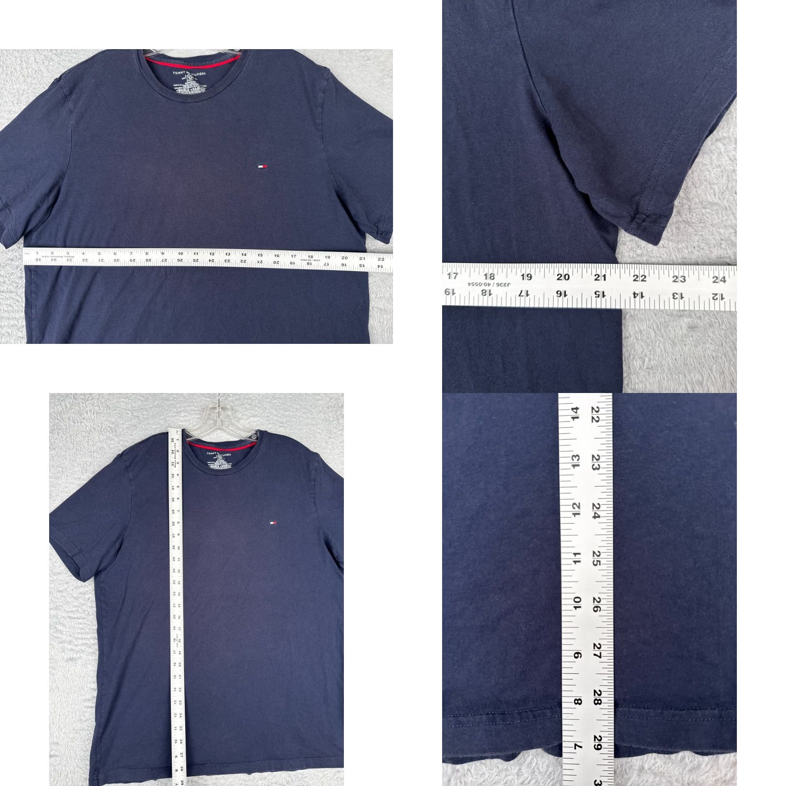 Tommy Hilfiger Tommy Hilfiger Shirt 100% Cotton Adult Large Blue Short Sleeve Crew Neck READ Size US L / EU 52-54 / 3 - 8 Thumbnail