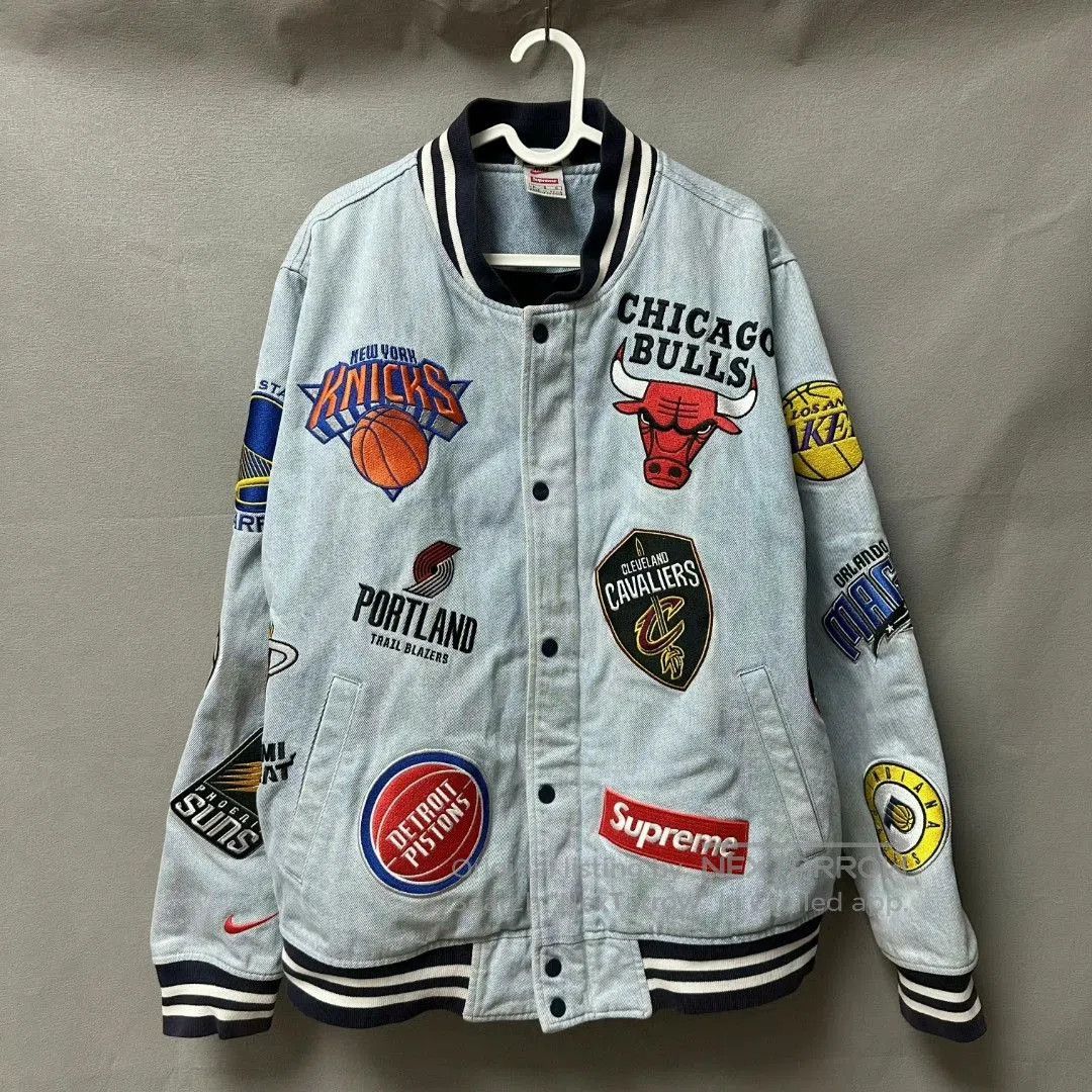 Nike nike supreme nba denim baseball jacket blue. Size US L / EU 52-54 / 3 - 1 Thumbnail