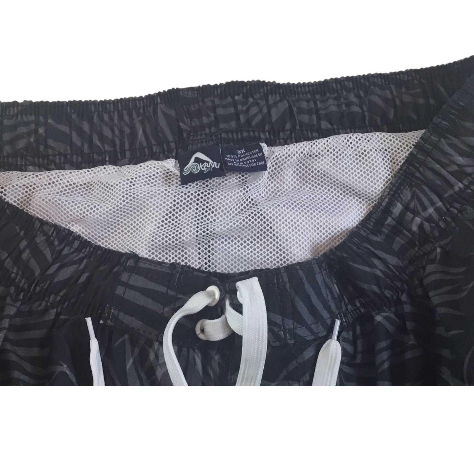 Other Kanu Swim Surf Shorts 3XL NWT Black Gray Palm Print $50 Tag Size US 44 / EU 60 - 4 Thumbnail