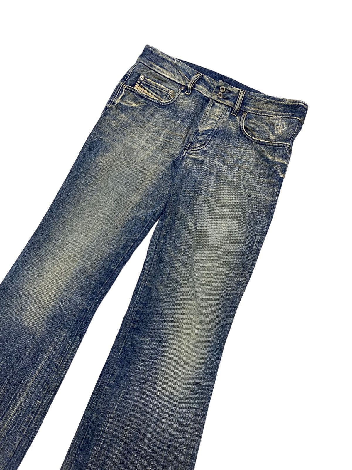 14th Addiction × If Six Was Nine × Le Grande Bleu (L.G.B.) Flare Diesel Low Rise Mud Washed Light Whisker Distressed Size US 30 / EU 46 - 6 Thumbnail