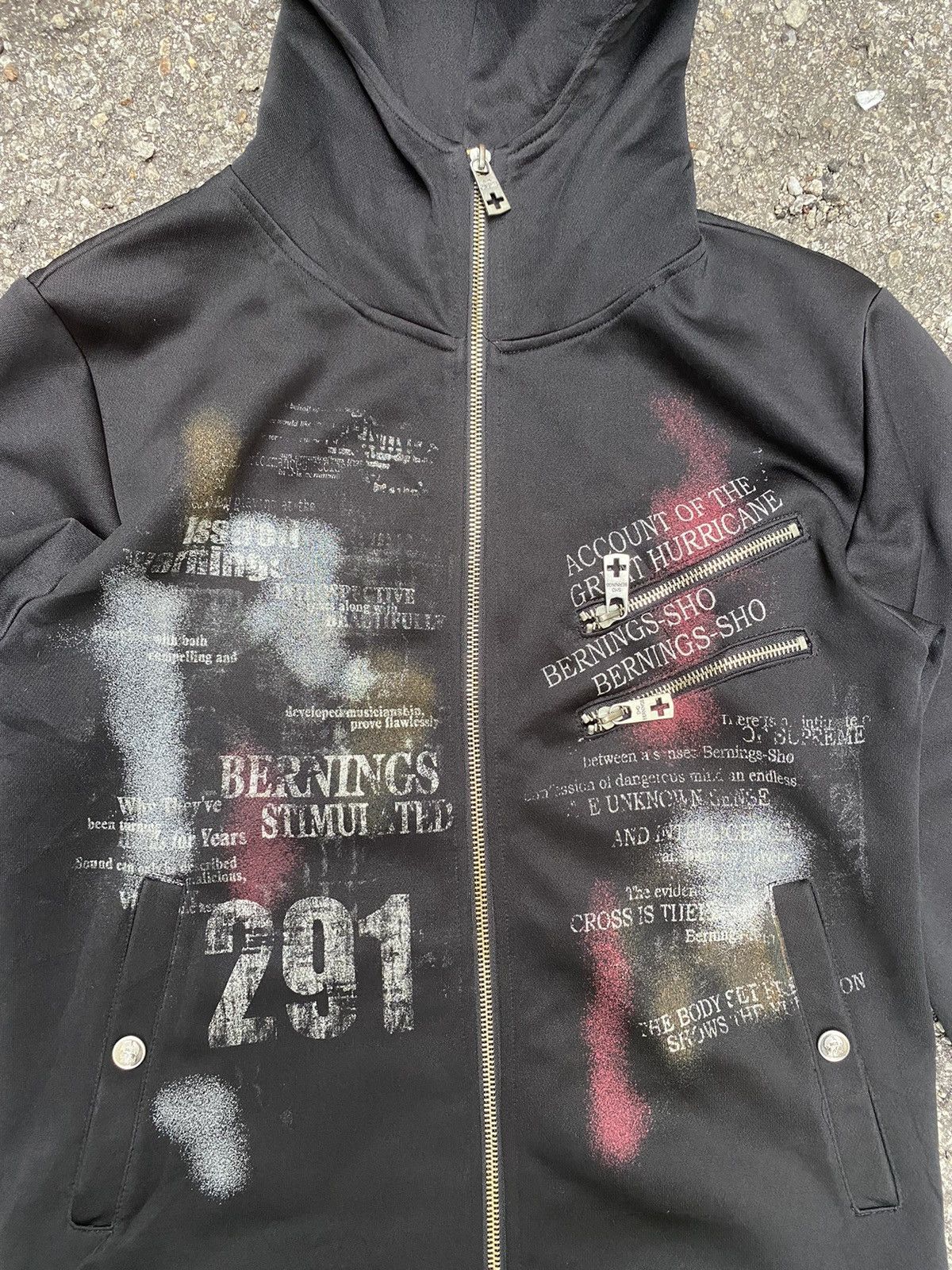 Bernings Sho Black Hoodie Punk Grunge Poem